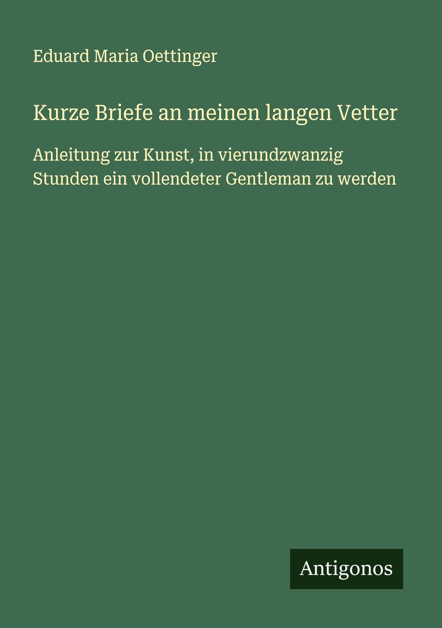 Vorderes Coverbild Kurze Briefe an meinen langen Vetter