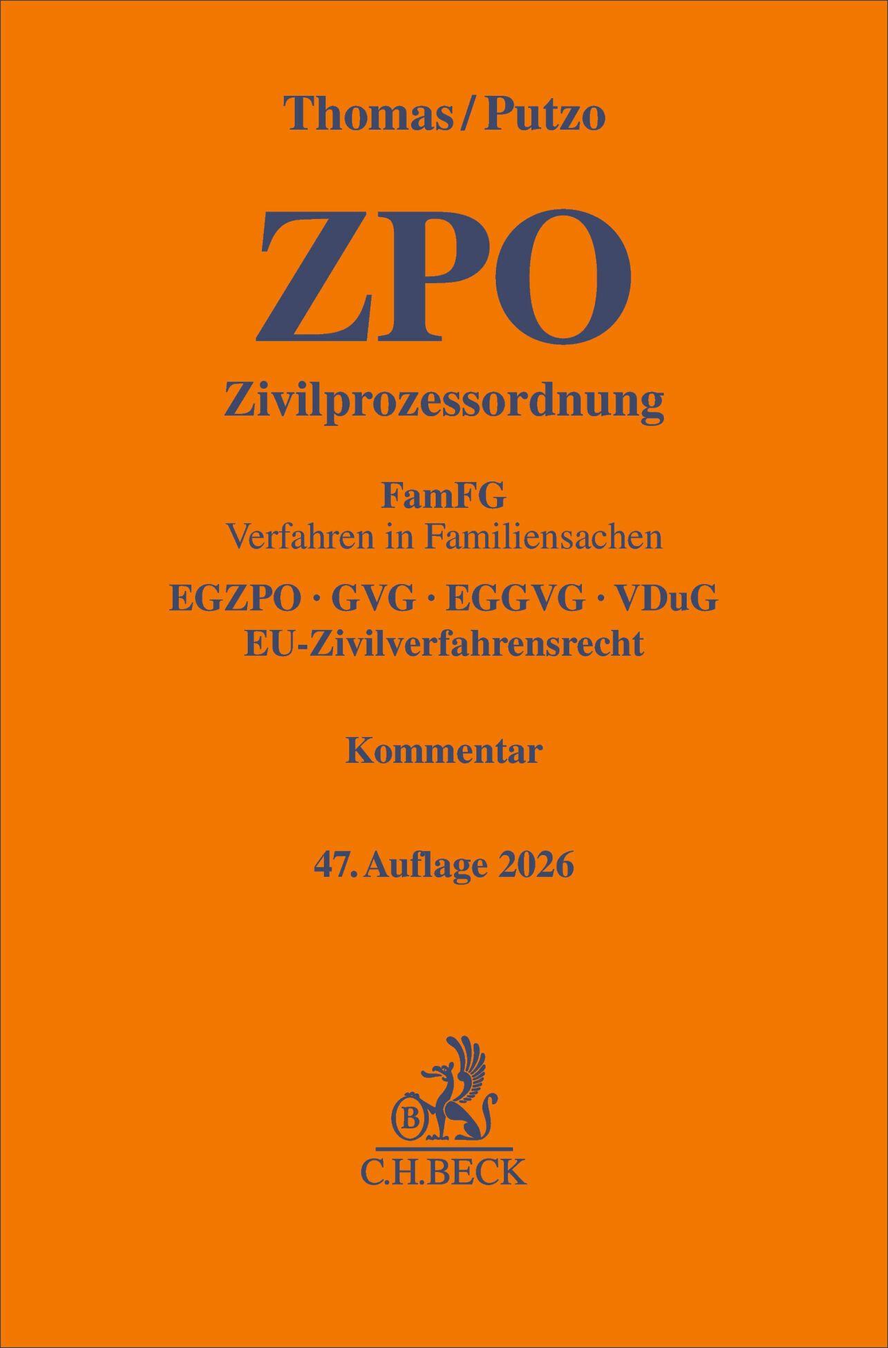 Vorderes Coverbild Zivilprozessordnung. ZPO