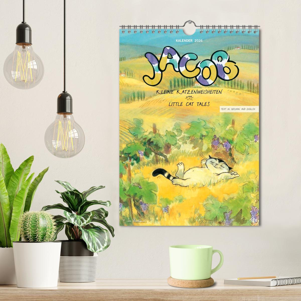 Beispielinhalt (Bild) Kater Jacob: kleine Katzenweisheiten (Wandkalender 2026 DIN A4 hoch), CALVENDO Monatskalender