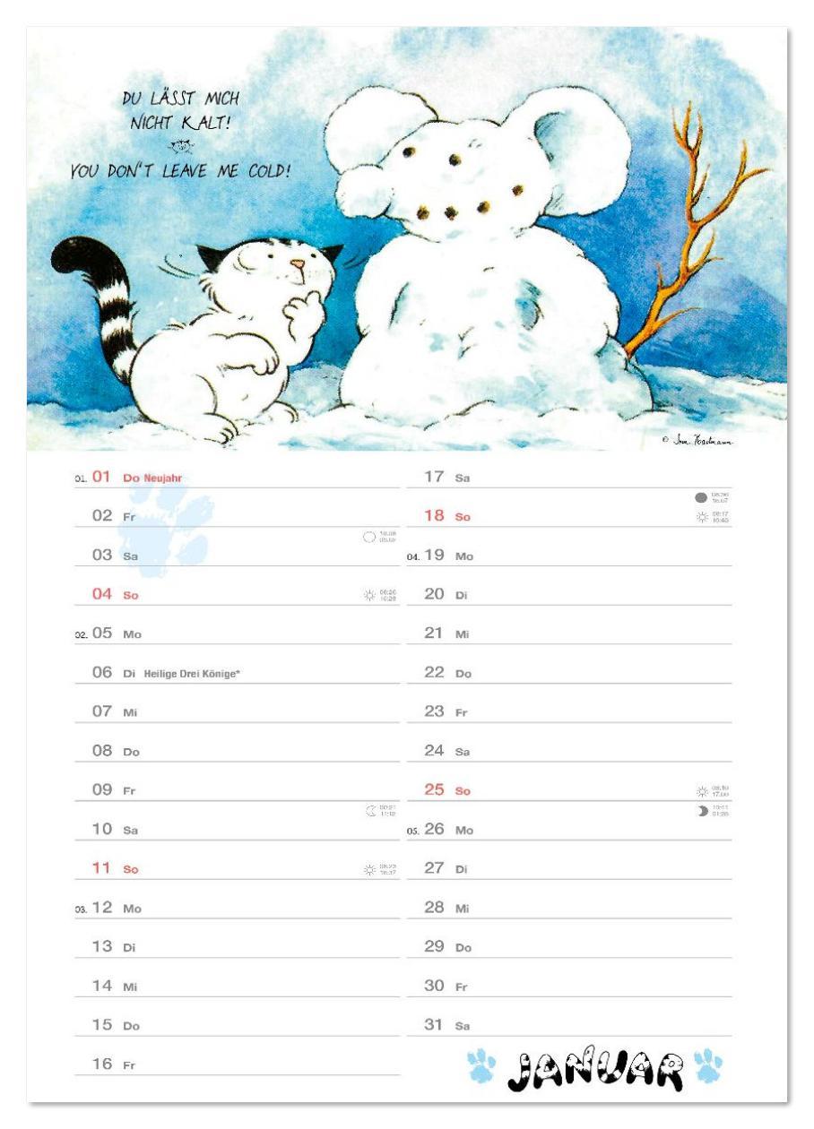 Beispielinhalt (Bild) Kater Jacob: kleine Katzenweisheiten (Wandkalender 2026 DIN A4 hoch), CALVENDO Monatskalender