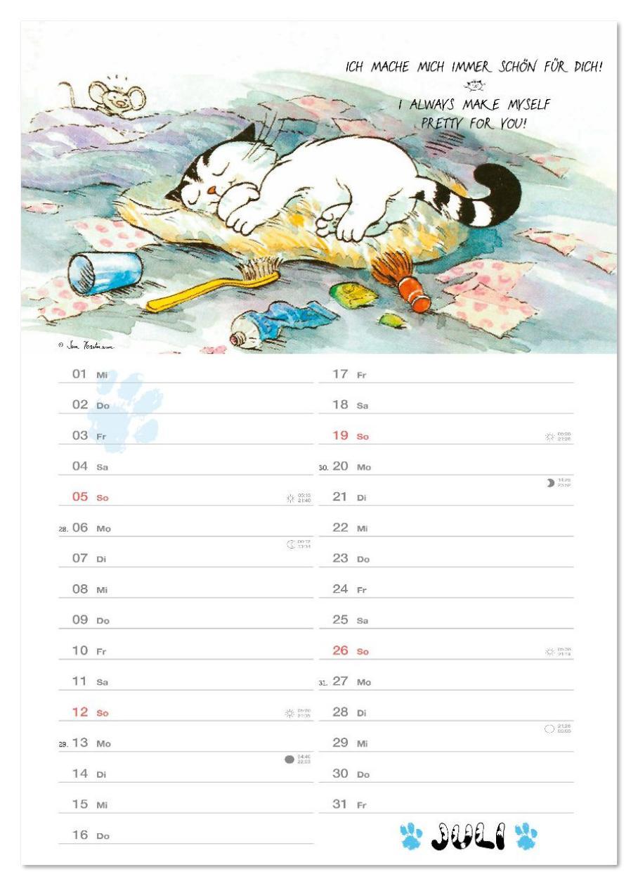 Beispielinhalt (Bild) Kater Jacob: kleine Katzenweisheiten (Wandkalender 2026 DIN A4 hoch), CALVENDO Monatskalender