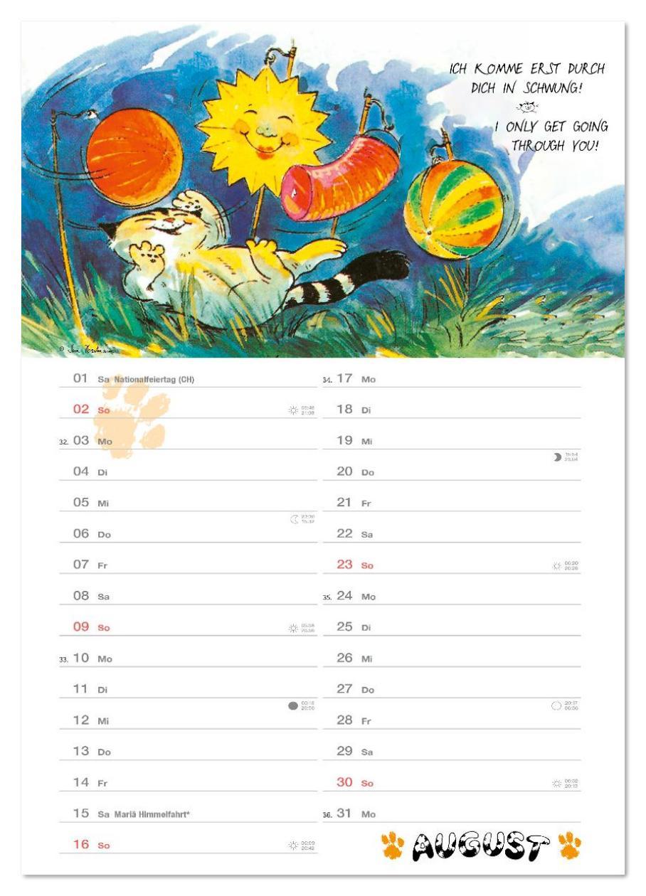 Beispielinhalt (Bild) Kater Jacob: kleine Katzenweisheiten (Wandkalender 2026 DIN A4 hoch), CALVENDO Monatskalender