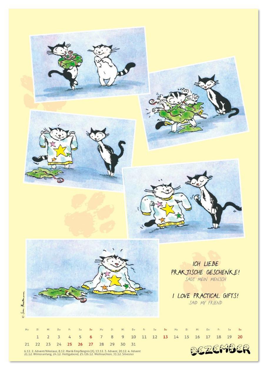 Beispielinhalt (Bild) Kater Jacob: Ach Du lieber Mensch (Wandkalender 2026 DIN A4 hoch), CALVENDO Monatskalender