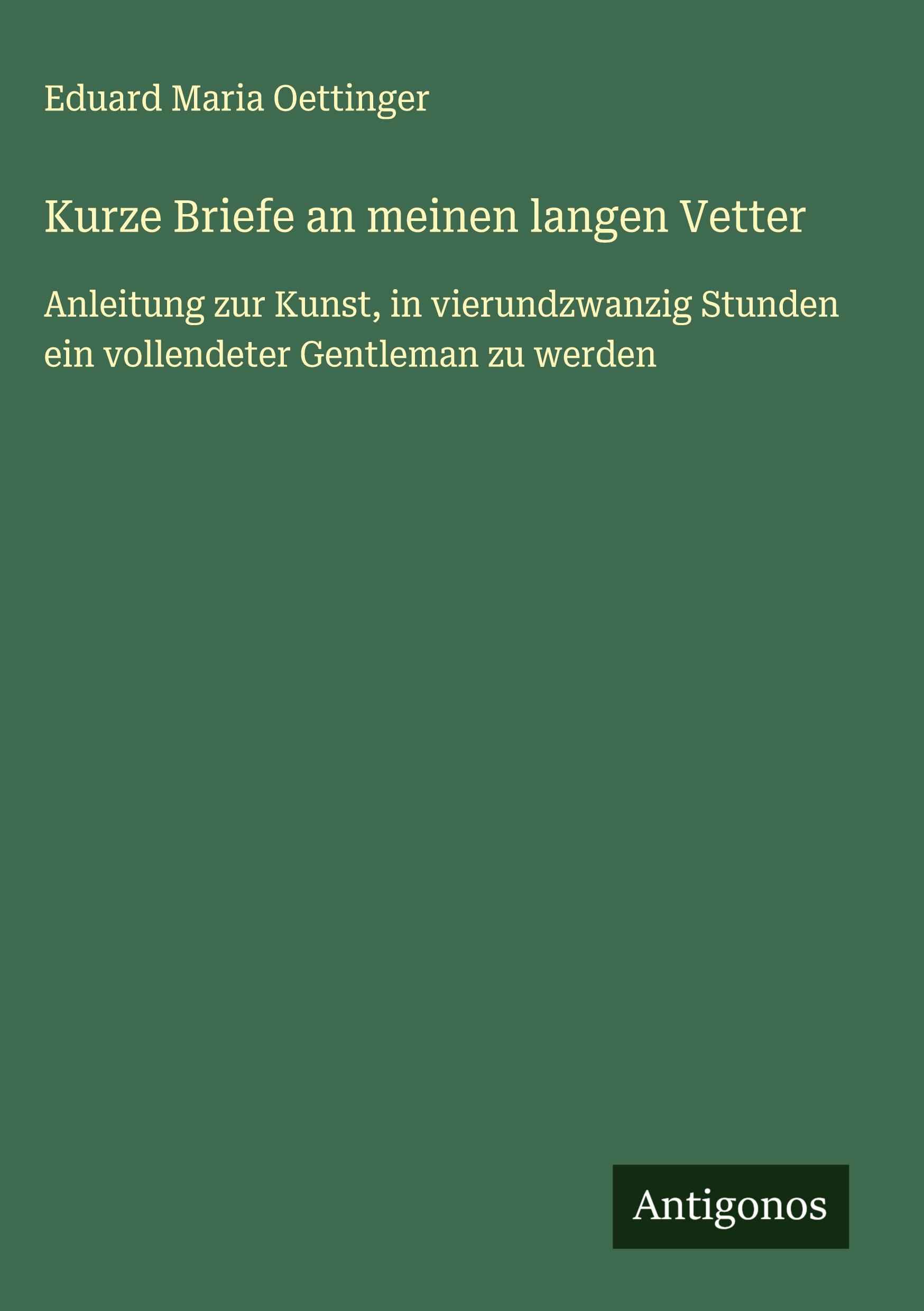 Vorderes Coverbild Kurze Briefe an meinen langen Vetter