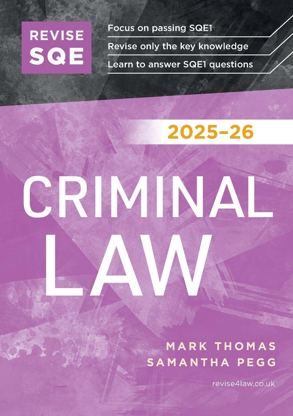Vorderes Coverbild Revise SQE Criminal Law 2025-26