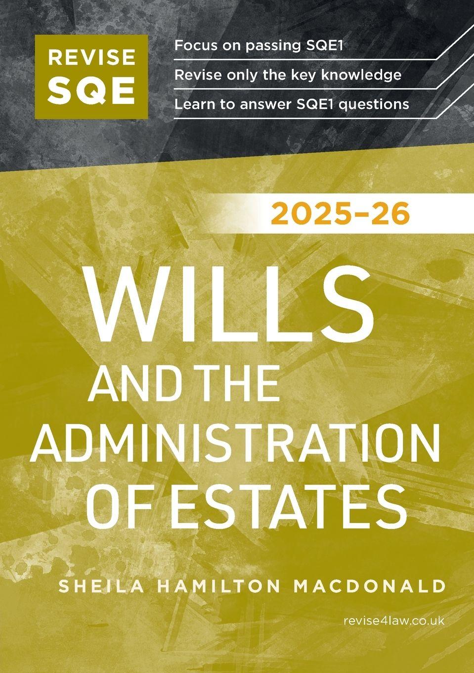 Vorderes Coverbild Revise SQE Wills and the Administration of Estates 2025-26