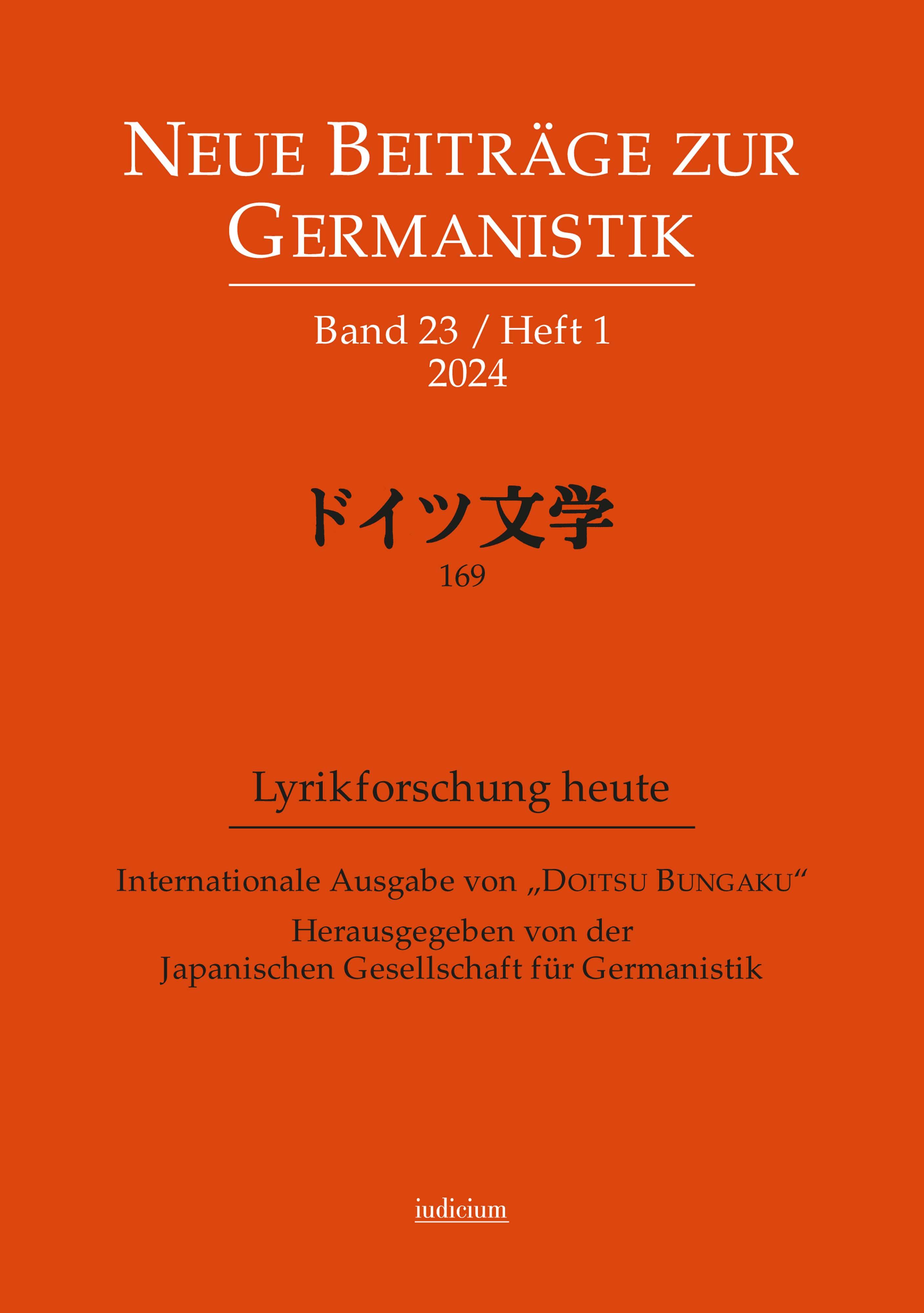 Vorderes Coverbild Neue Beiträge zur Germanistik, Band 23 / Heft 1 / 2024