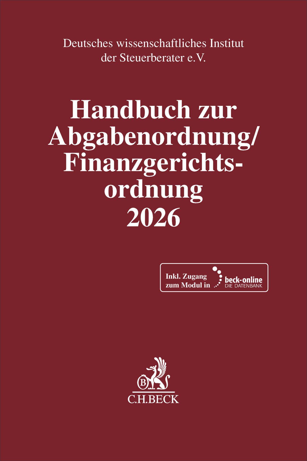 Vorderes Coverbild Handbuch zur Abgabenordnung / Finanzgerichtsordnung 2026. AO / FGO 2026