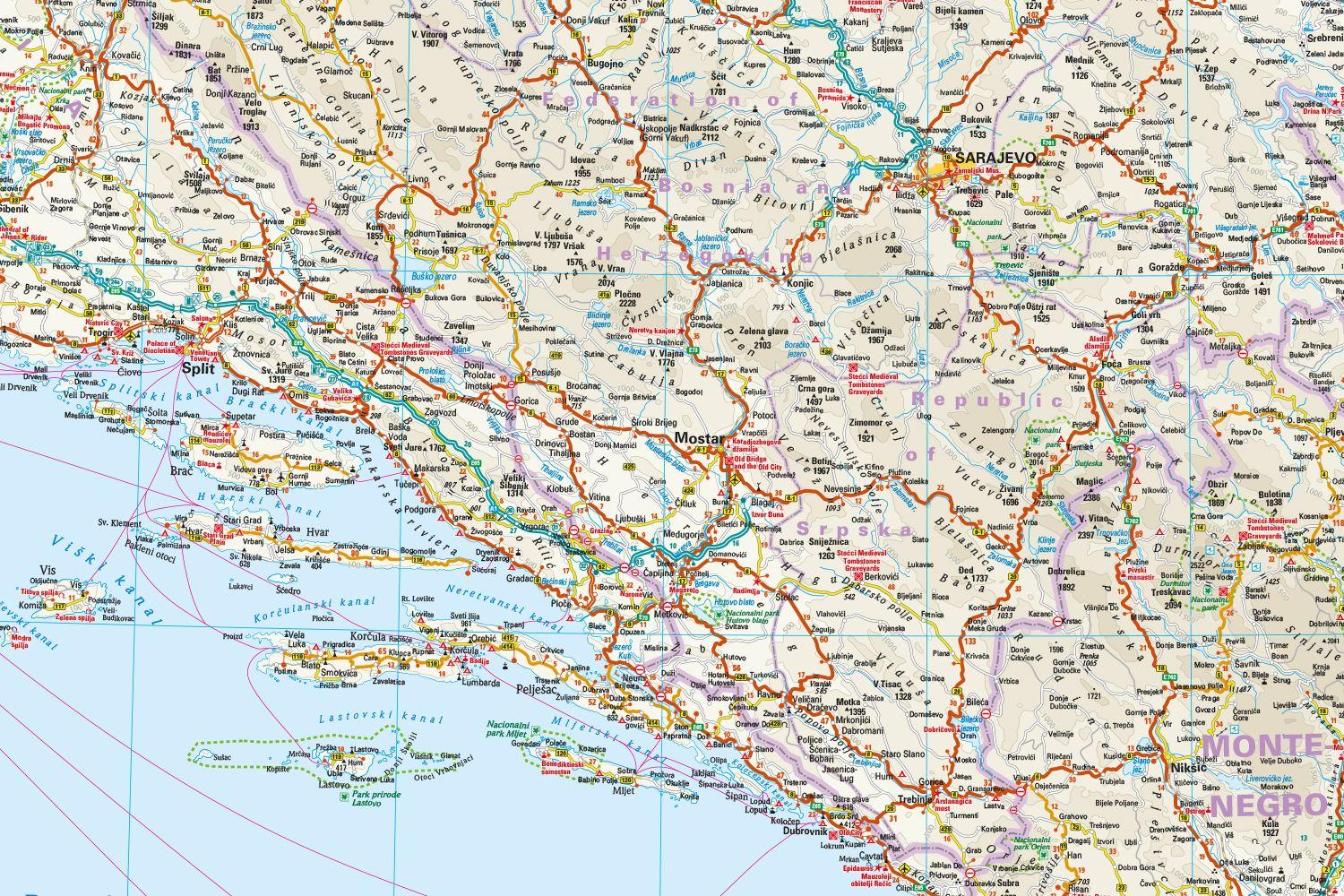 Beispielinhalt (Bild) Reise Know-How Landkarte Westliche Balkanregion / Western Balkans (1:725.000)