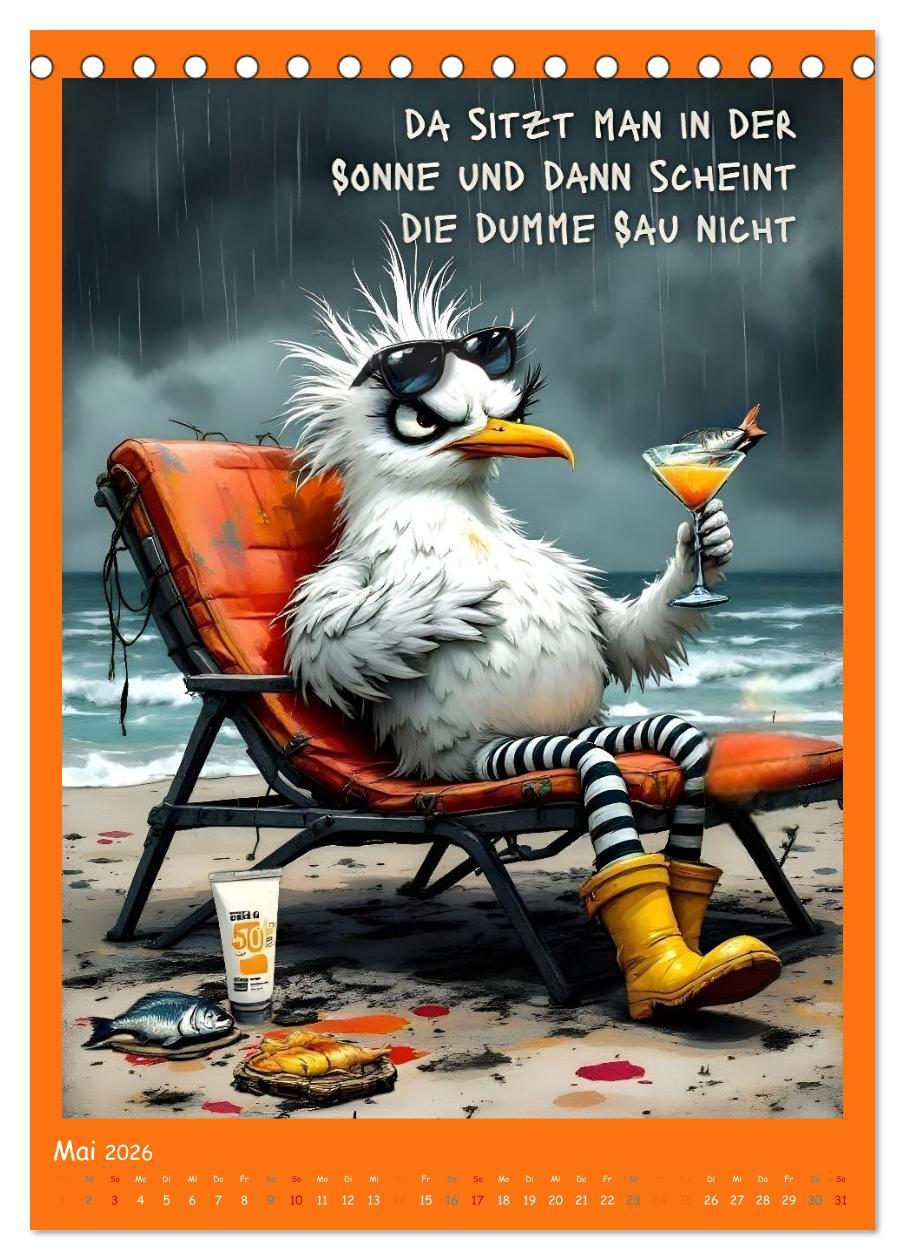Beispielinhalt (Bild) Böse Möwen (Tischkalender 2026 DIN A5 hoch), CALVENDO Monatskalender