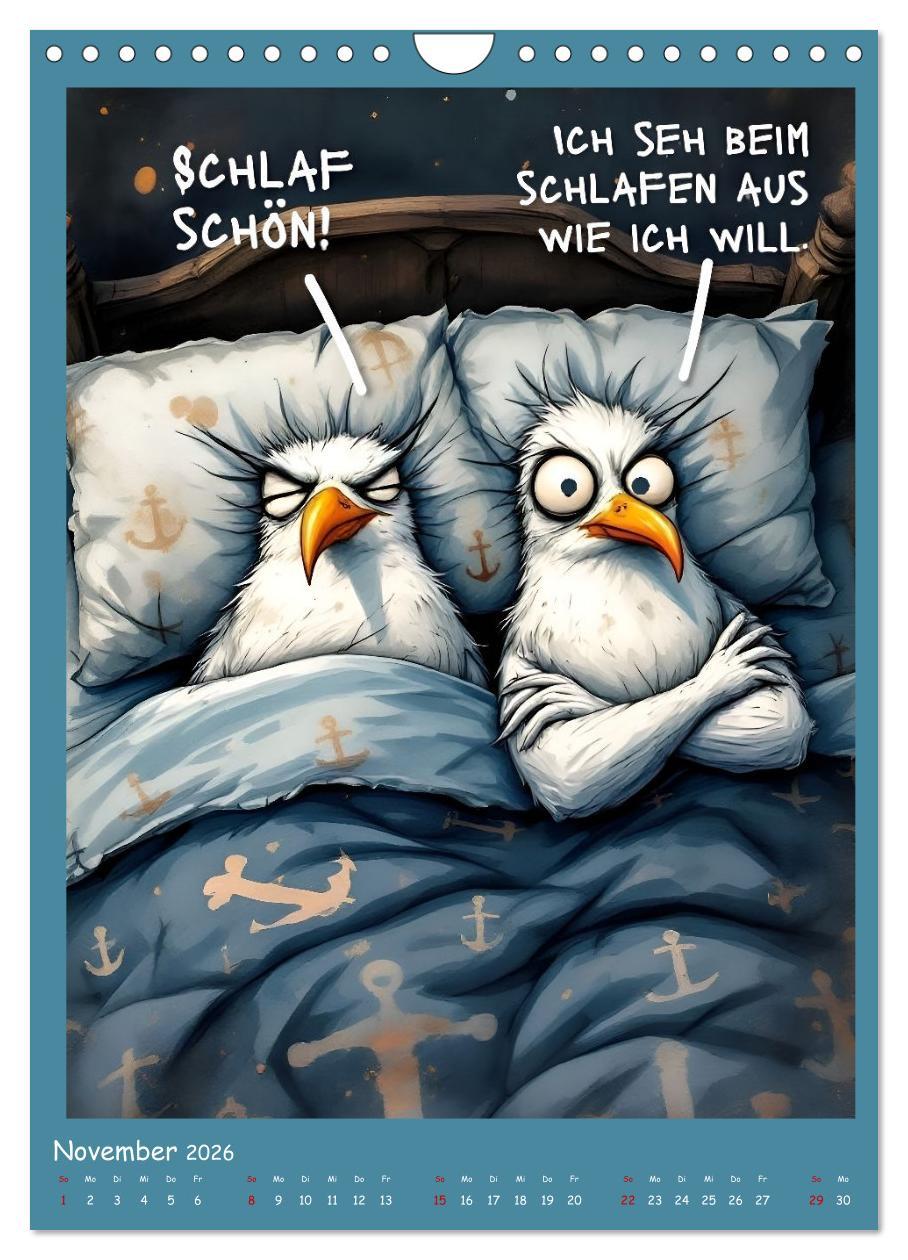 Beispielinhalt (Bild) Böse Möwen (Wandkalender 2026 DIN A4 hoch), CALVENDO Monatskalender
