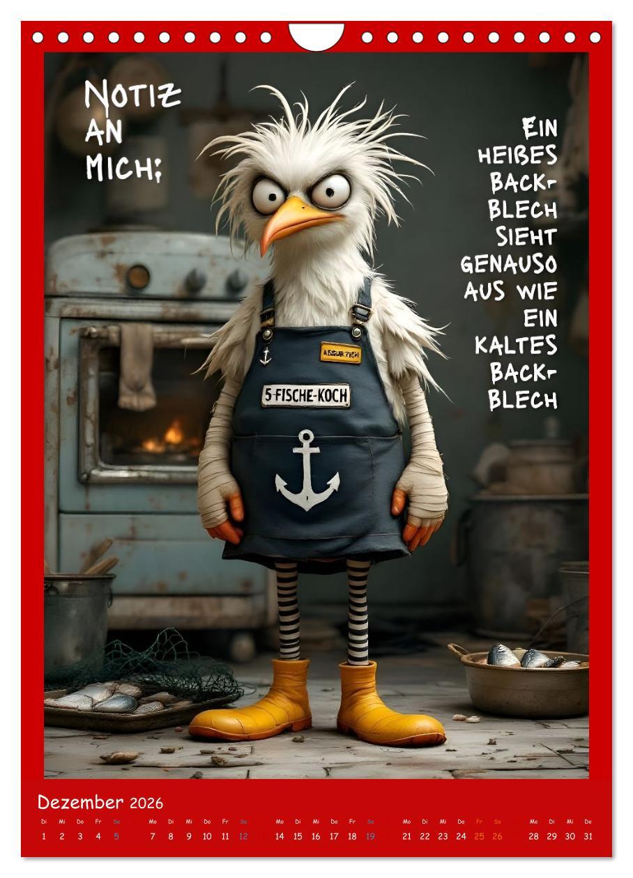 Beispielinhalt (Bild) Böse Möwen (Wandkalender 2026 DIN A4 hoch), CALVENDO Monatskalender