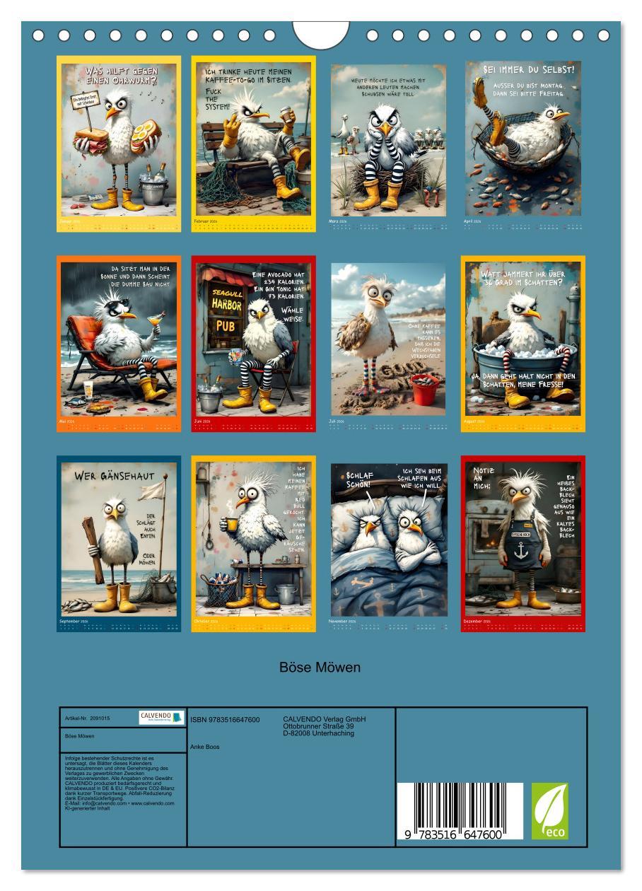 Beispielinhalt (Bild) Böse Möwen (Wandkalender 2026 DIN A4 hoch), CALVENDO Monatskalender