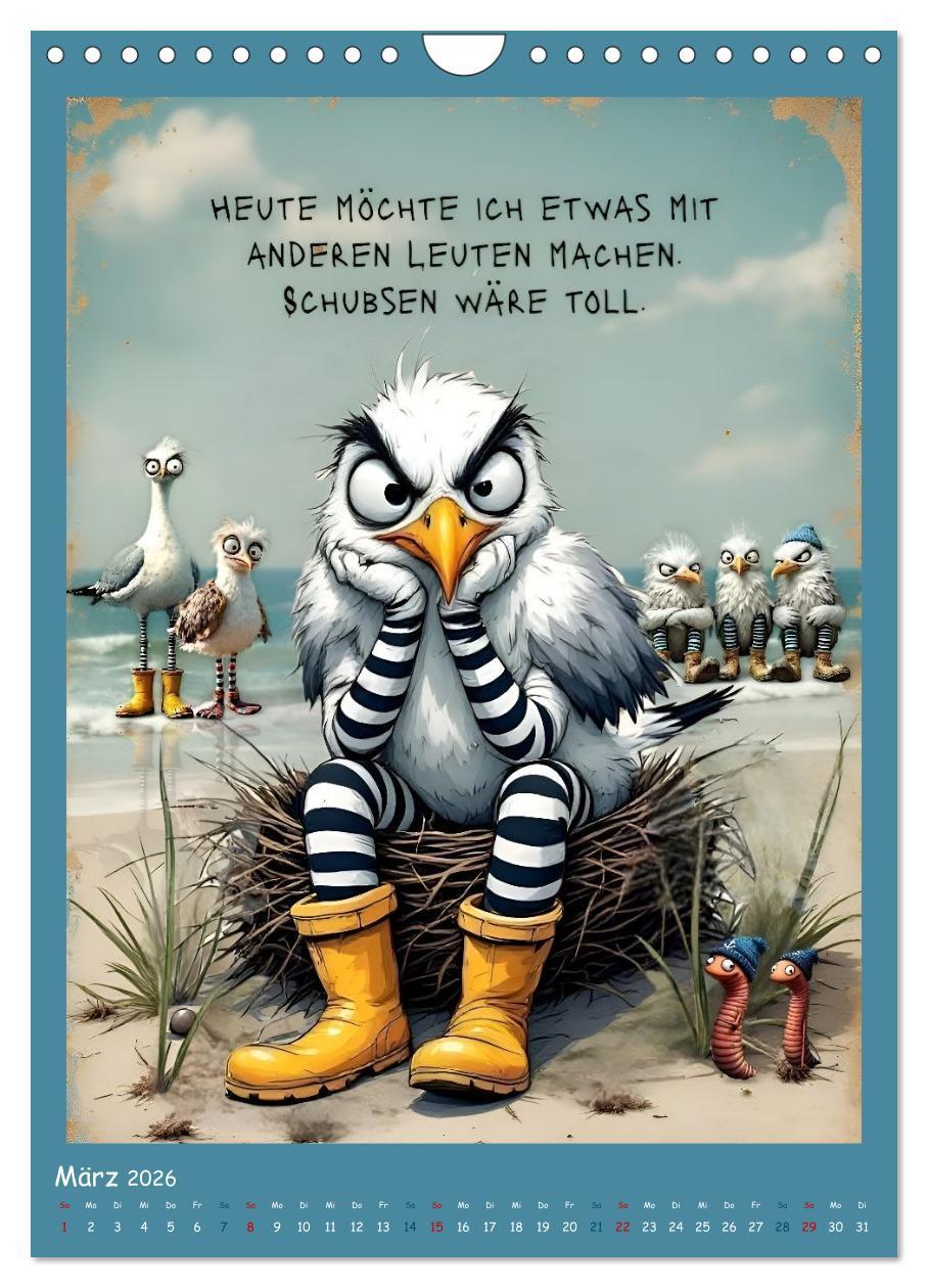 Beispielinhalt (Bild) Böse Möwen (Wandkalender 2026 DIN A4 hoch), CALVENDO Monatskalender