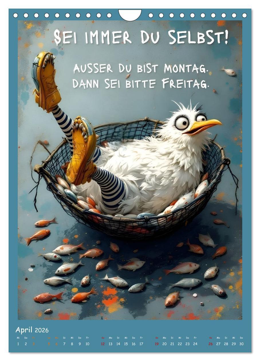 Beispielinhalt (Bild) Böse Möwen (Wandkalender 2026 DIN A4 hoch), CALVENDO Monatskalender