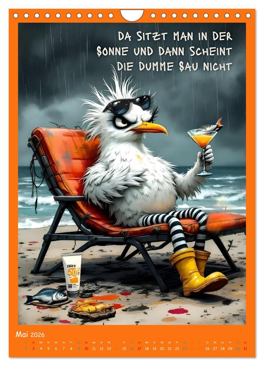 Beispielinhalt (Bild) Böse Möwen (Wandkalender 2026 DIN A4 hoch), CALVENDO Monatskalender