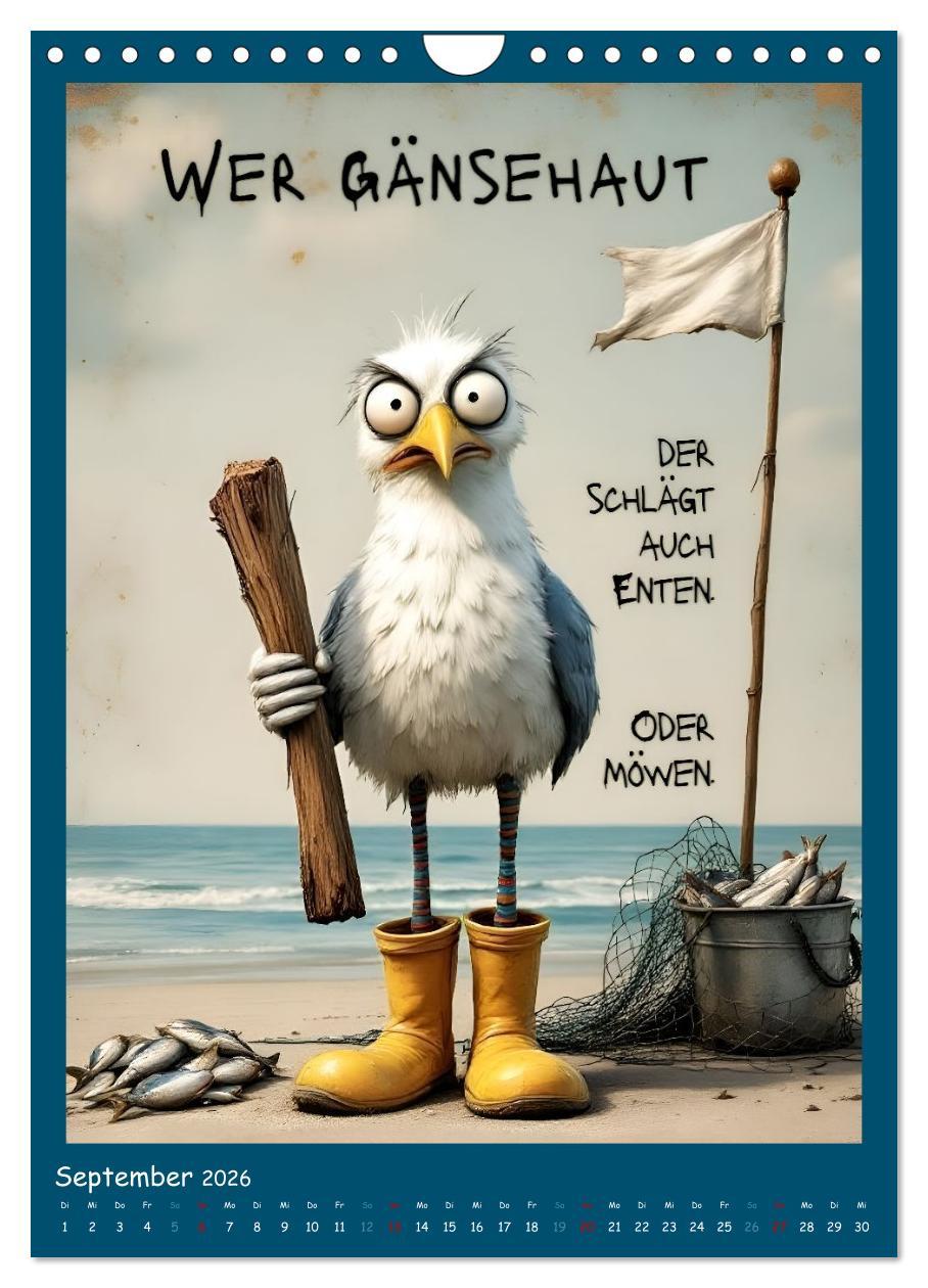 Beispielinhalt (Bild) Böse Möwen (Wandkalender 2026 DIN A4 hoch), CALVENDO Monatskalender