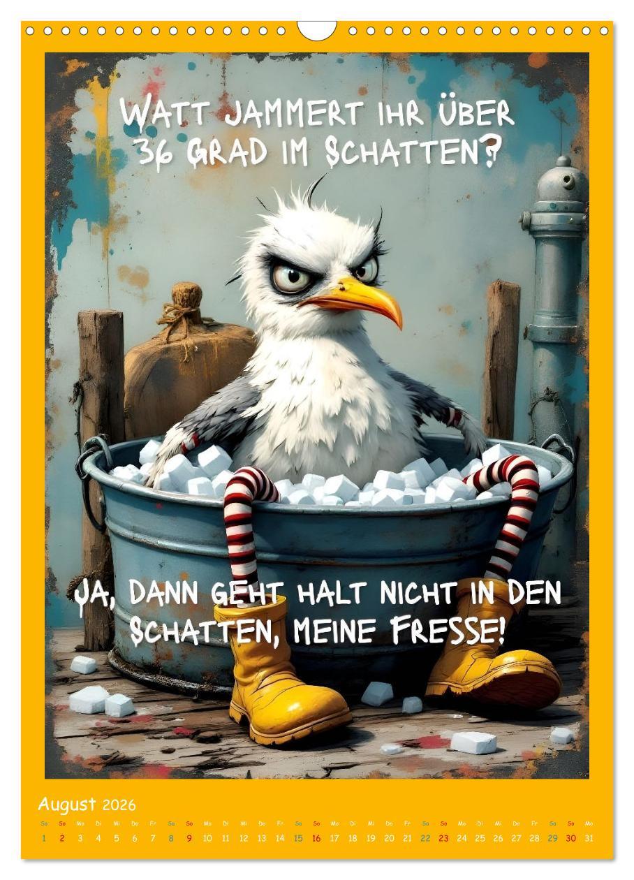 Beispielinhalt (Bild) Böse Möwen (Wandkalender 2026 DIN A3 hoch), CALVENDO Monatskalender