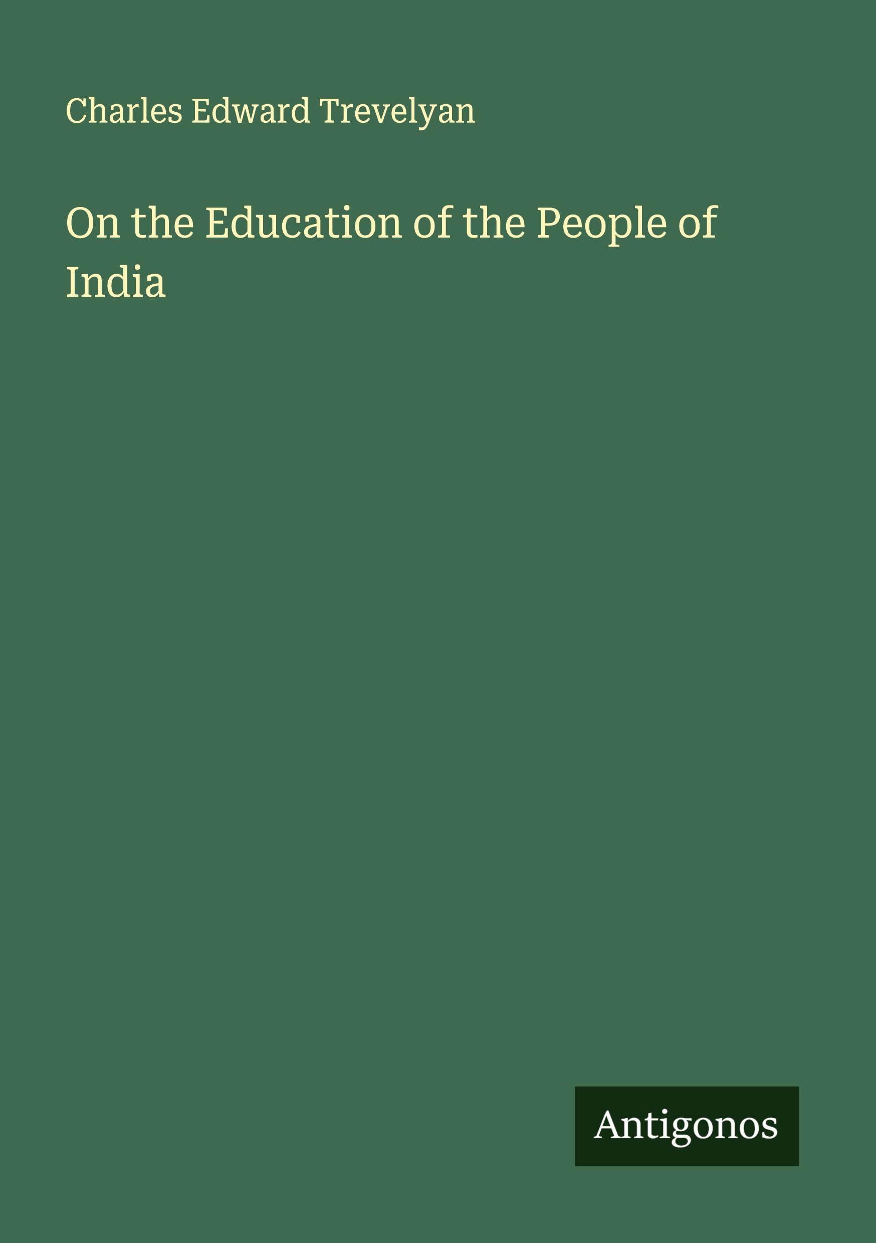 Vorderes Coverbild On the Education of the People of India