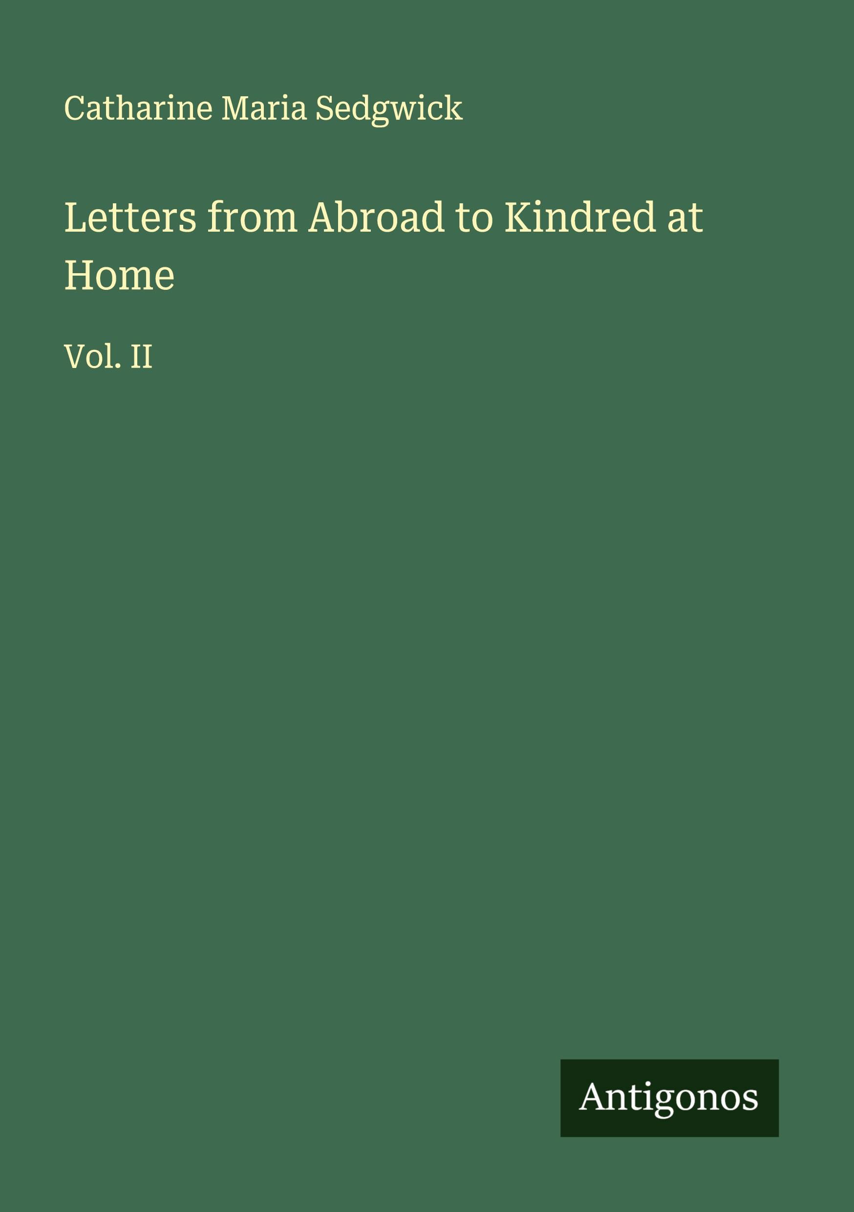 Vorderes Coverbild Letters from Abroad to Kindred at Home