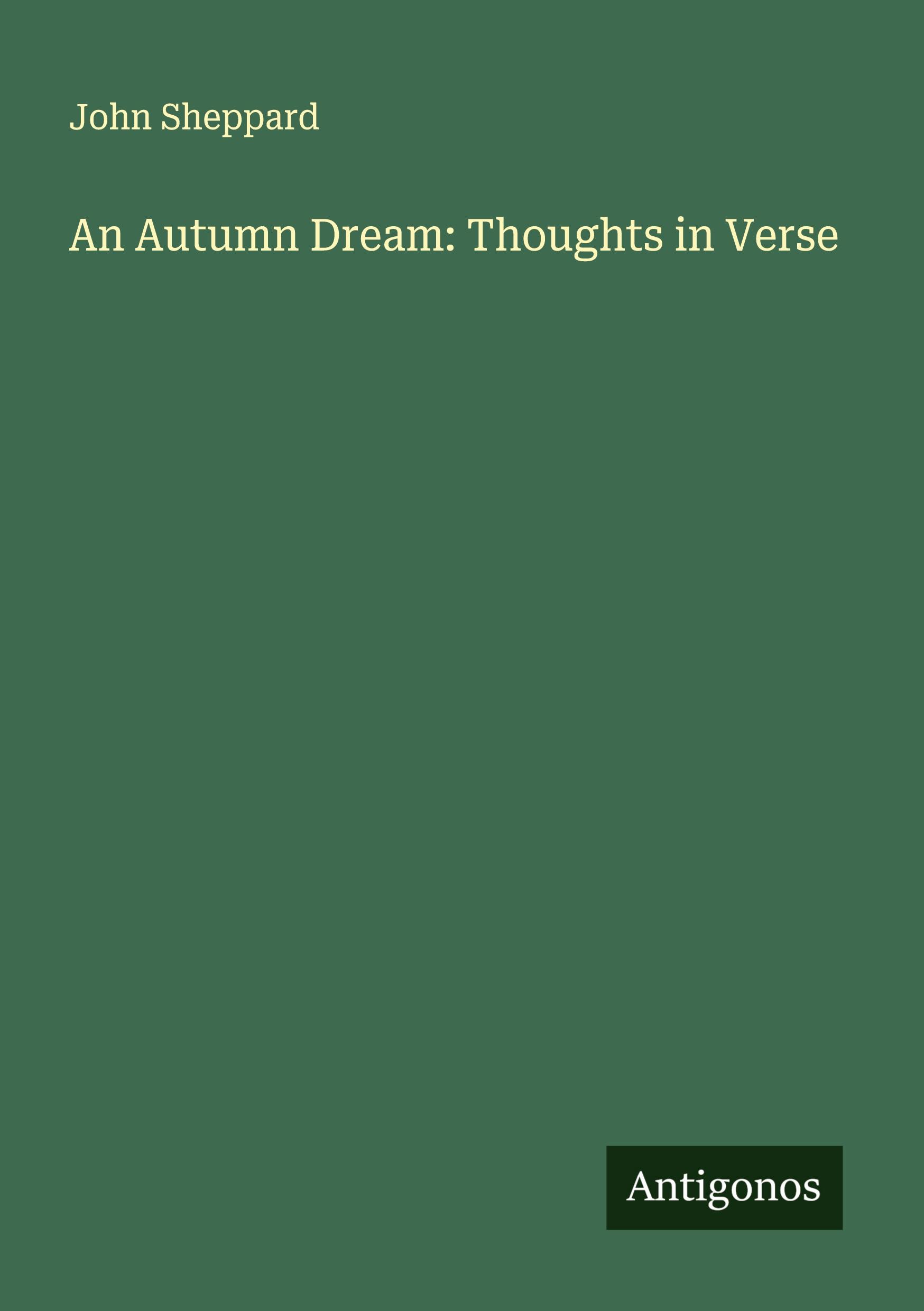 Vorderes Coverbild An Autumn Dream: Thoughts in Verse