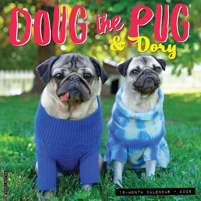 Vorderes Coverbild Doug the Pug & Dory 2026 12 X 12 Wall Calendar