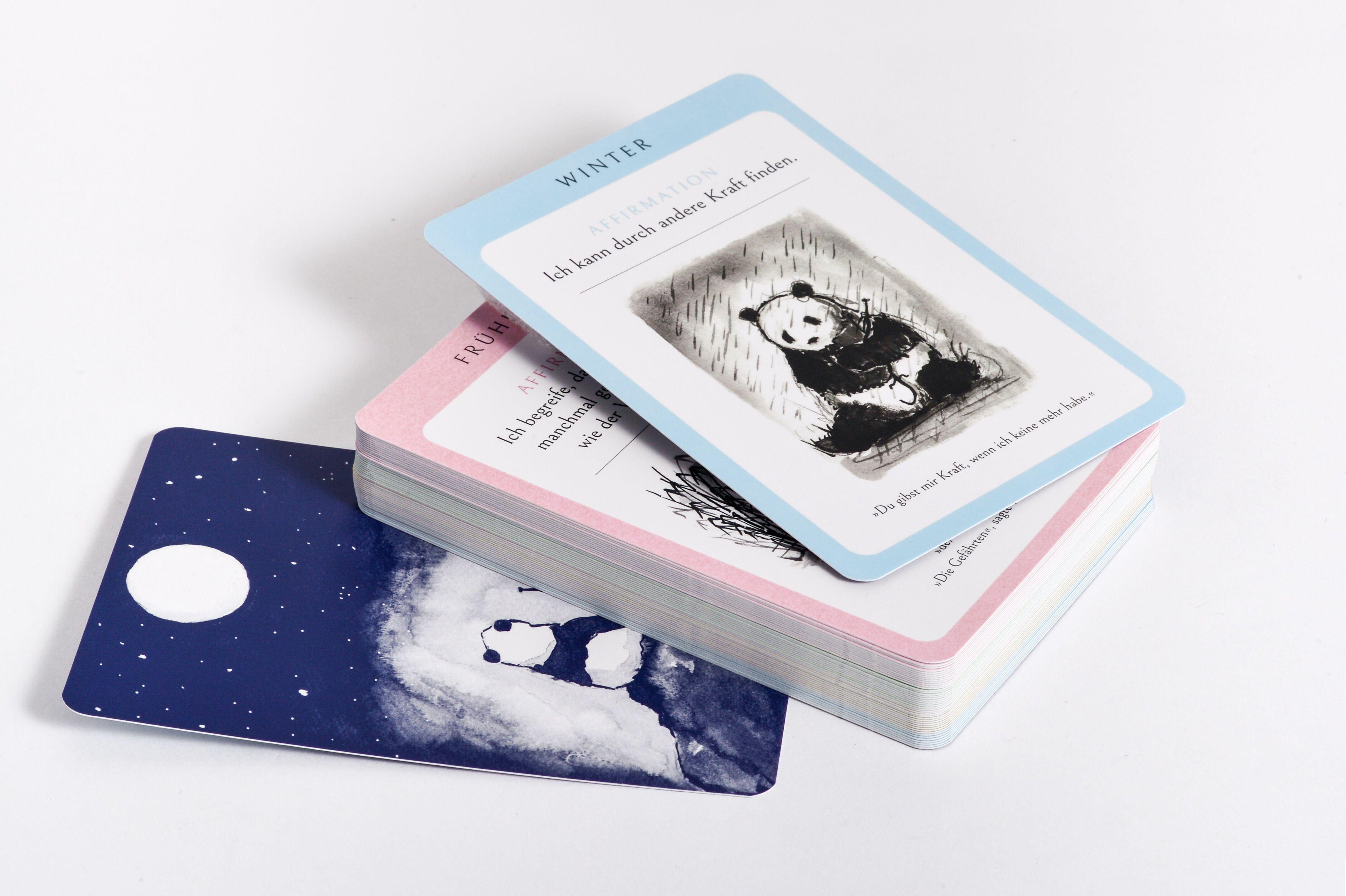 Beispielinhalt (Bild) Großer Panda und Kleiner Drache Affirmationskarten