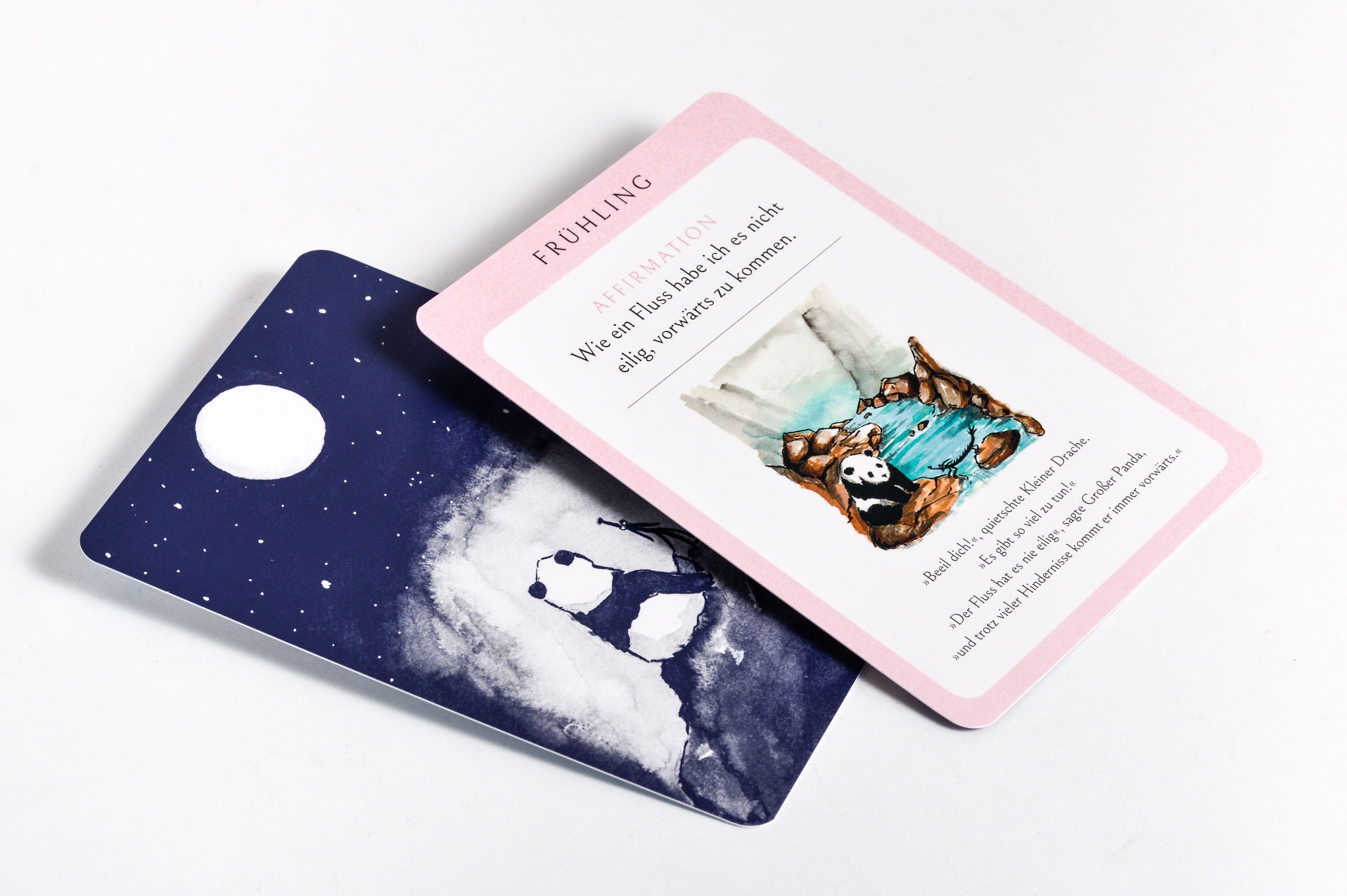 Beispielinhalt (Bild) Großer Panda und Kleiner Drache Affirmationskarten