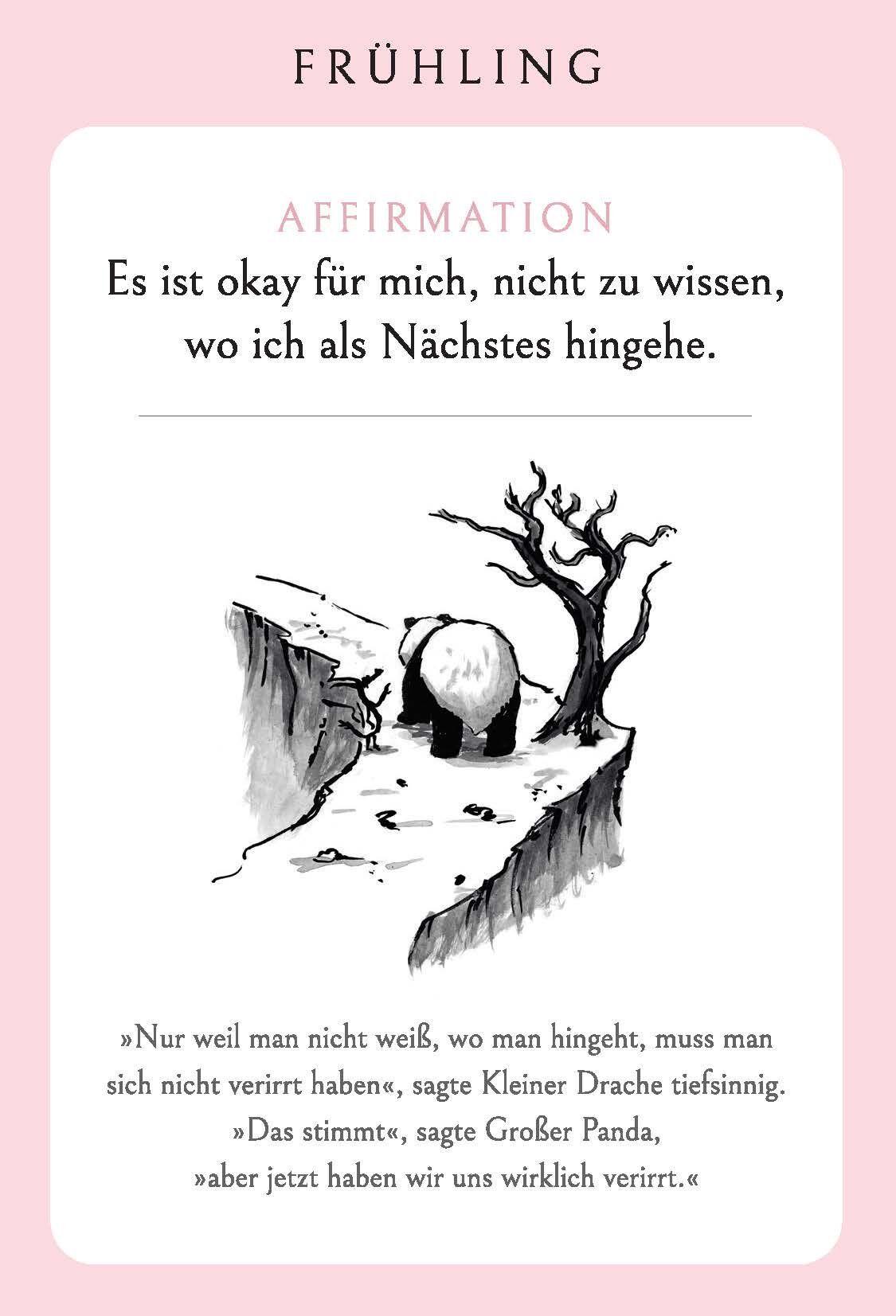 Beispielinhalt (Bild) Großer Panda und Kleiner Drache Affirmationskarten