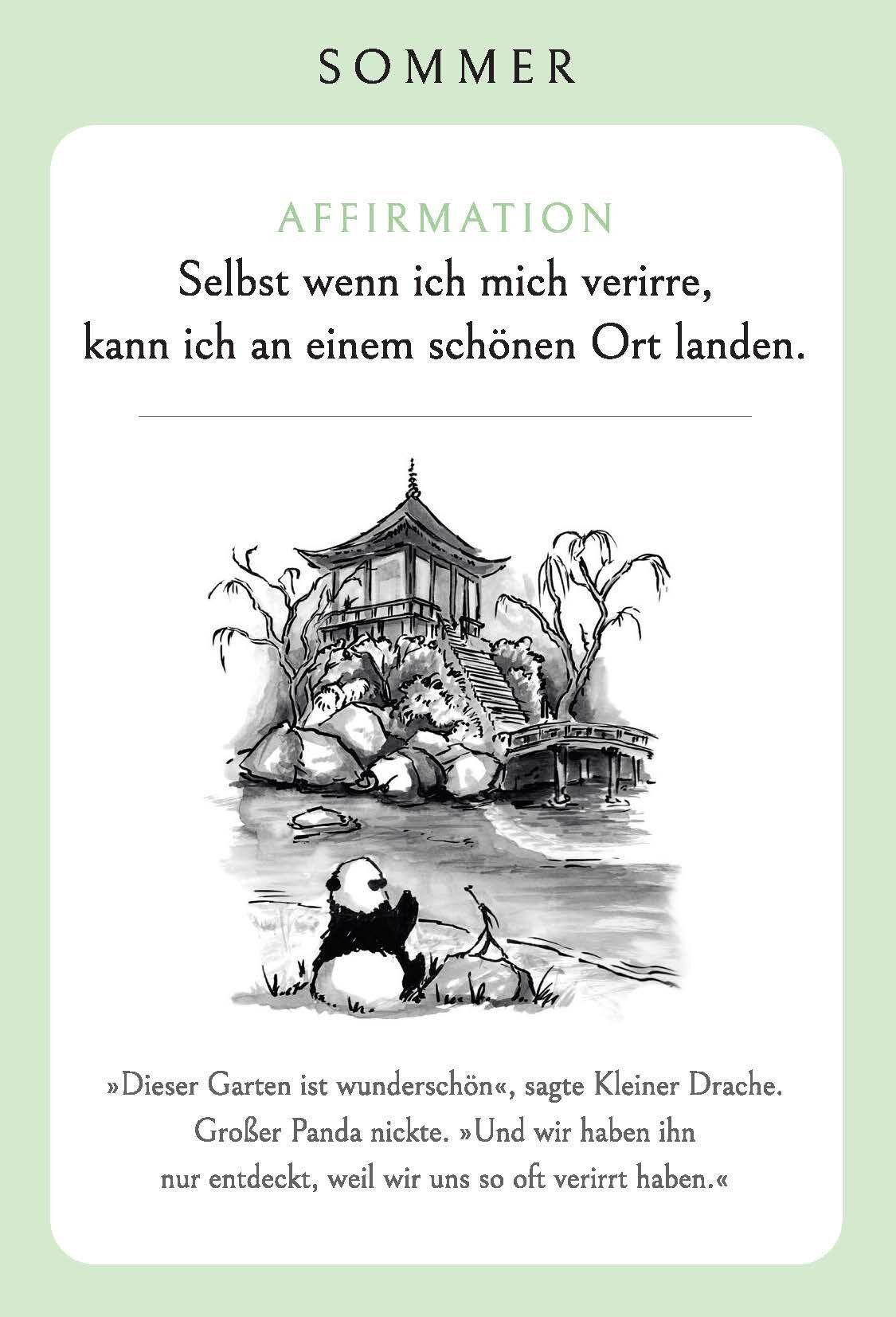Beispielinhalt (Bild) Großer Panda und Kleiner Drache Affirmationskarten