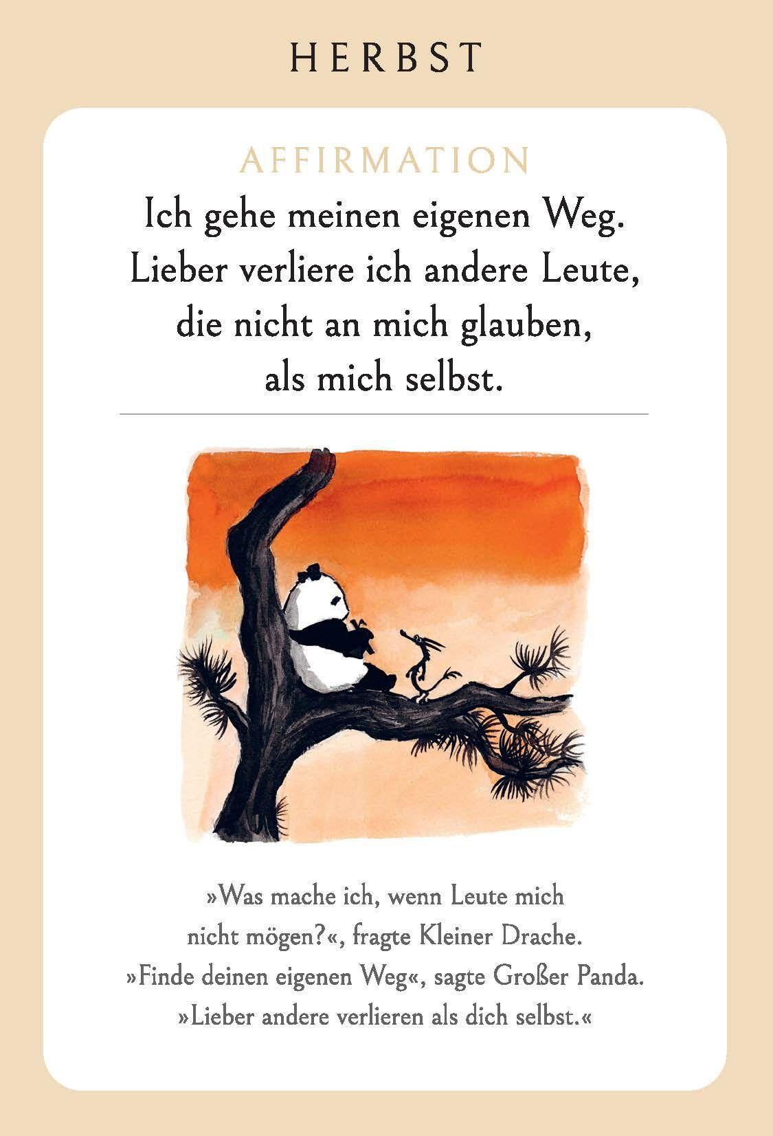 Beispielinhalt (Bild) Großer Panda und Kleiner Drache Affirmationskarten