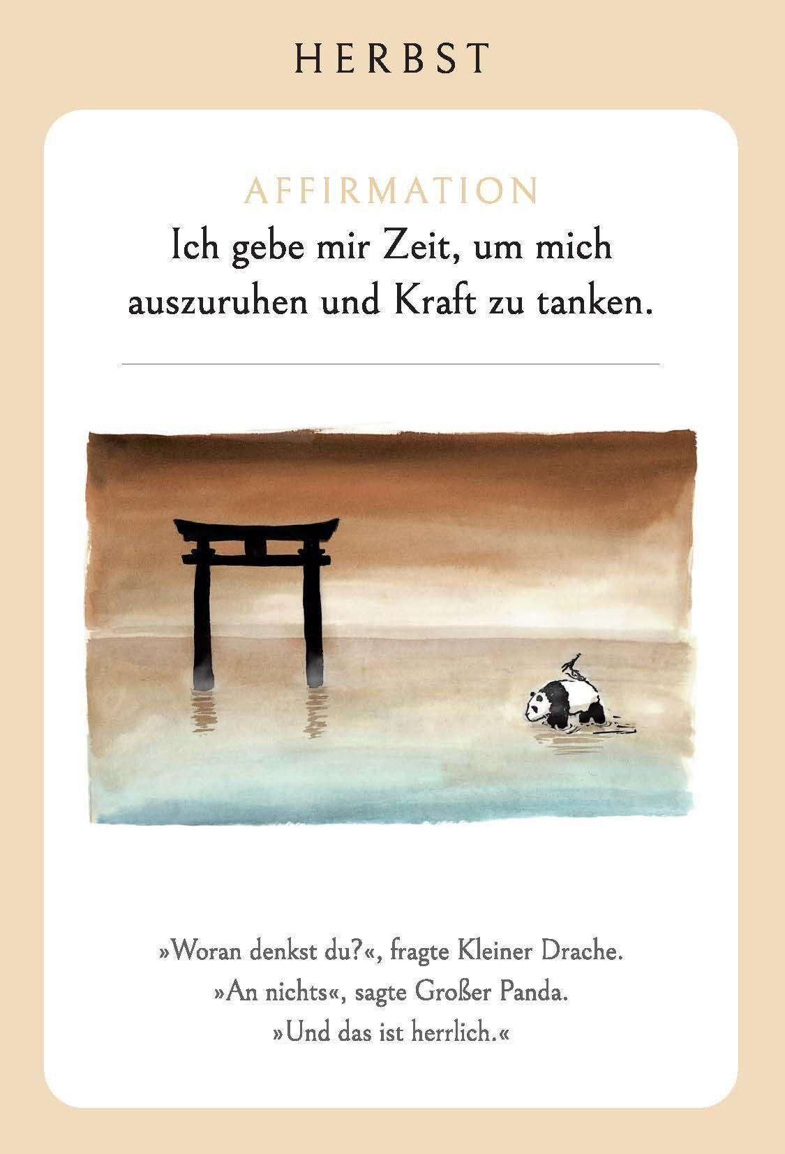 Beispielinhalt (Bild) Großer Panda und Kleiner Drache Affirmationskarten