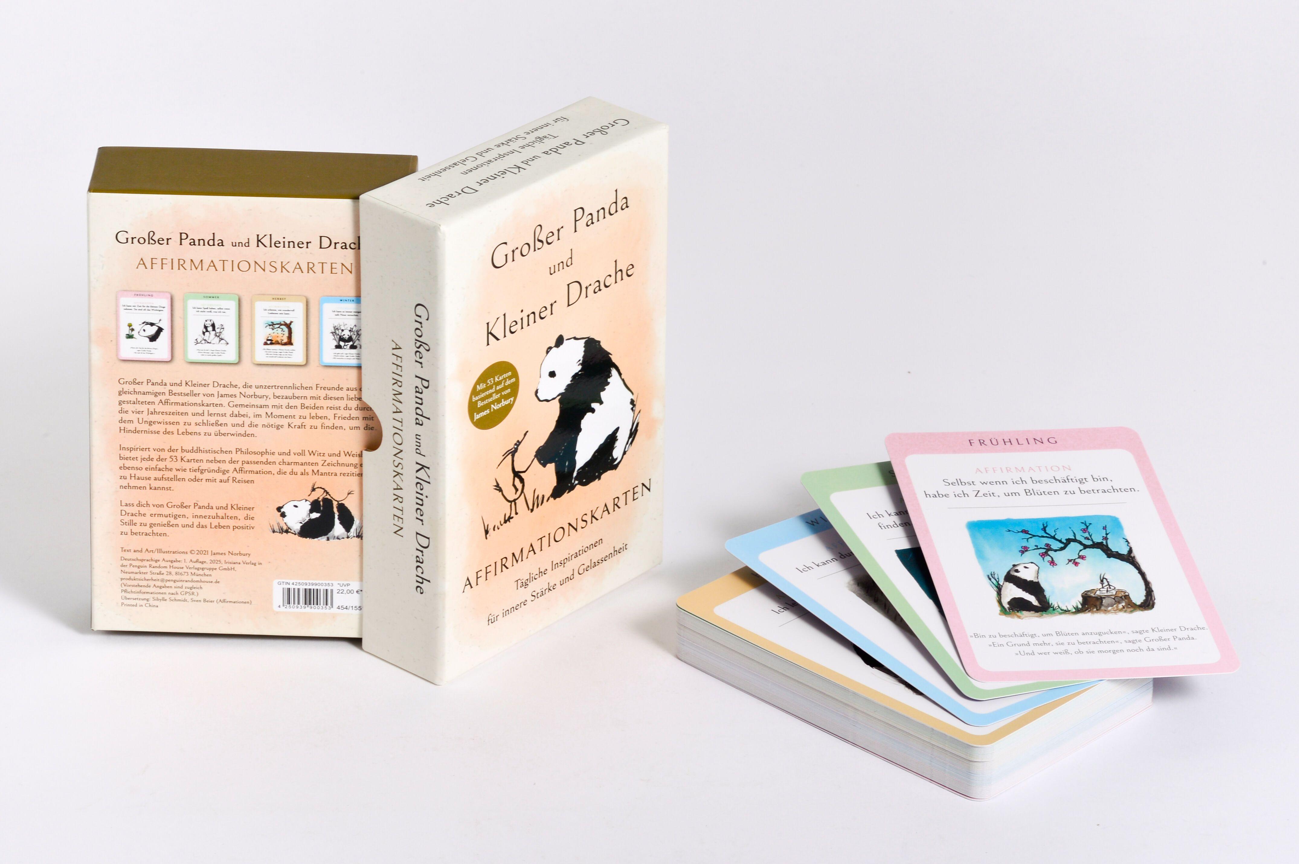 Beispielinhalt (Bild) Großer Panda und Kleiner Drache Affirmationskarten