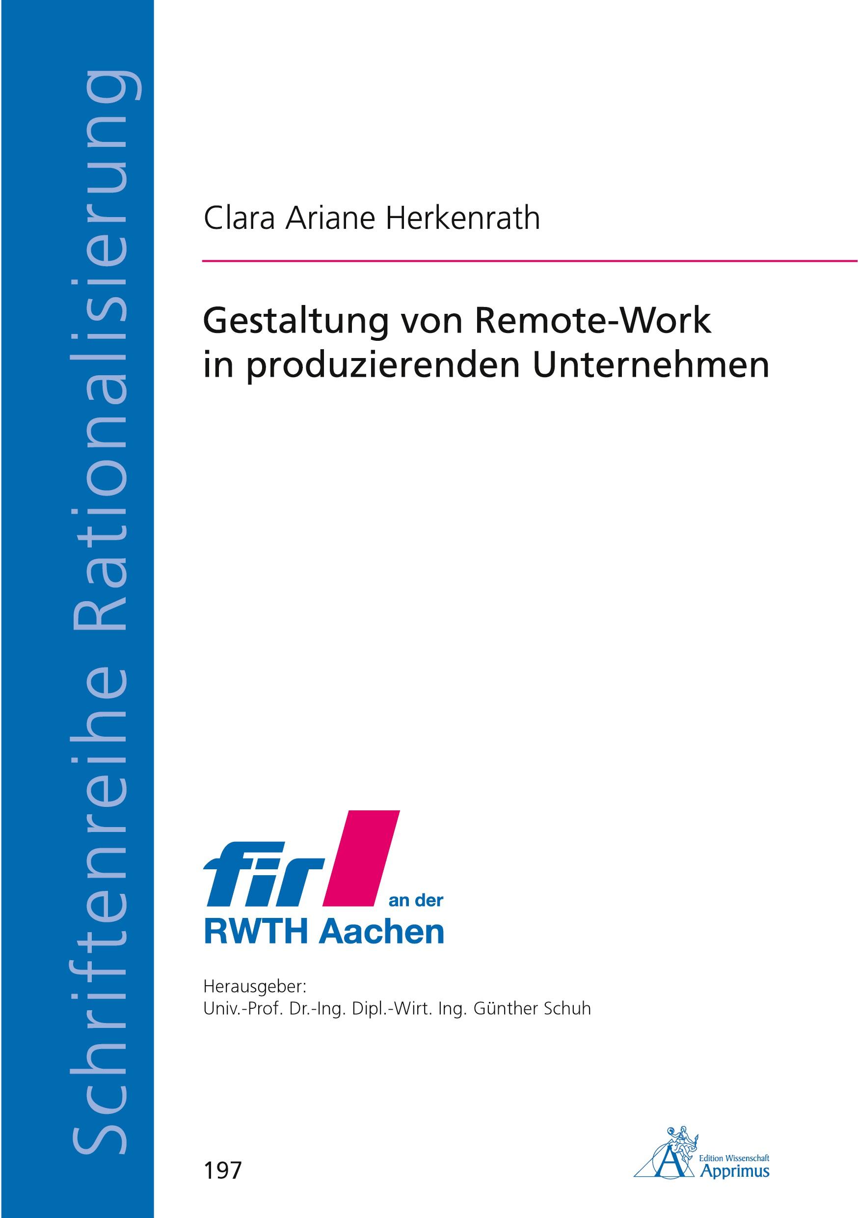 Vorderes Coverbild Gestaltung von Remote-Work in produzierenden Unternehmen