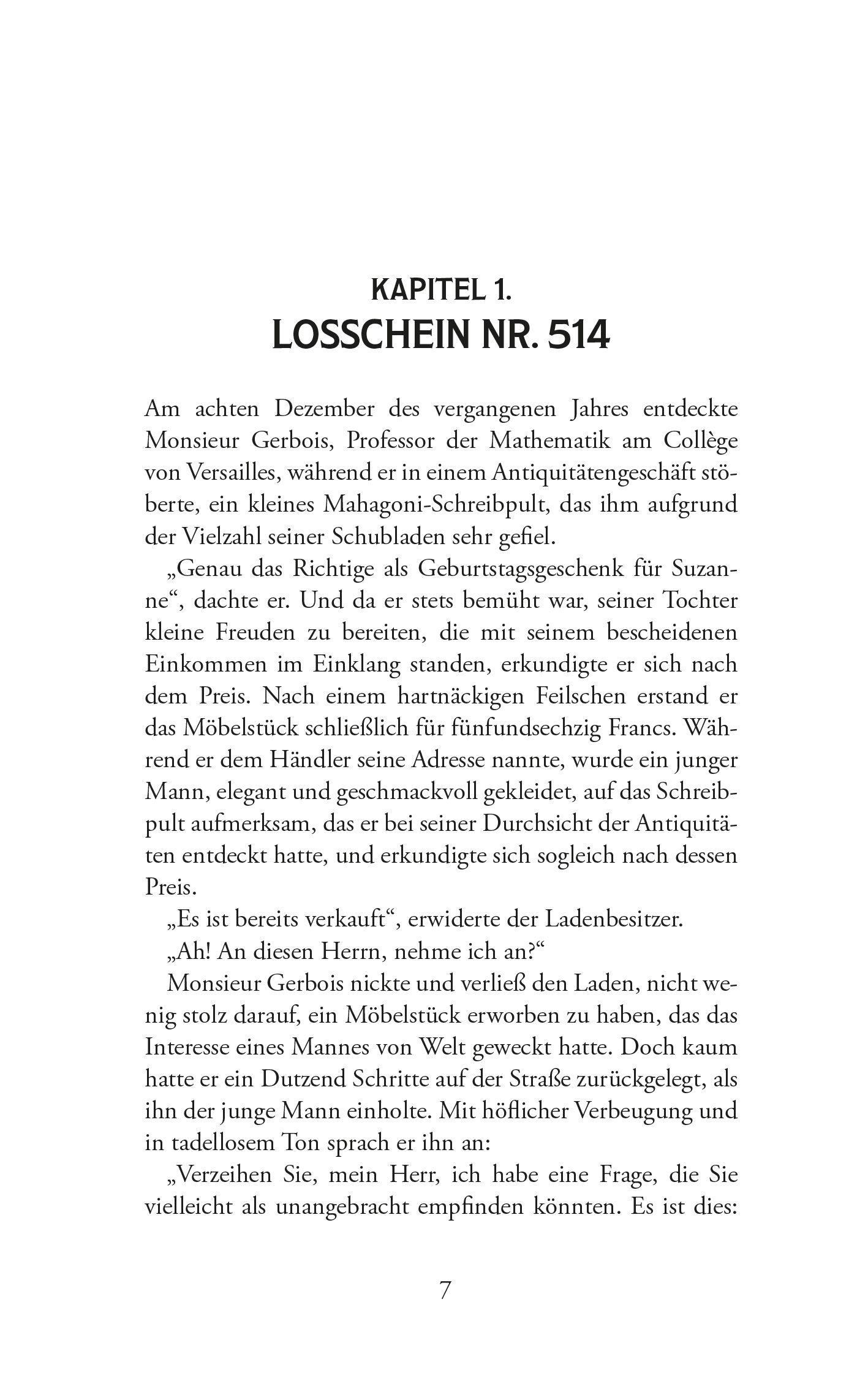 Beispielinhalt (Bild) Arsène Lupin gegen Herlock Sholmes. Detektivroman. Maurice Leblanc