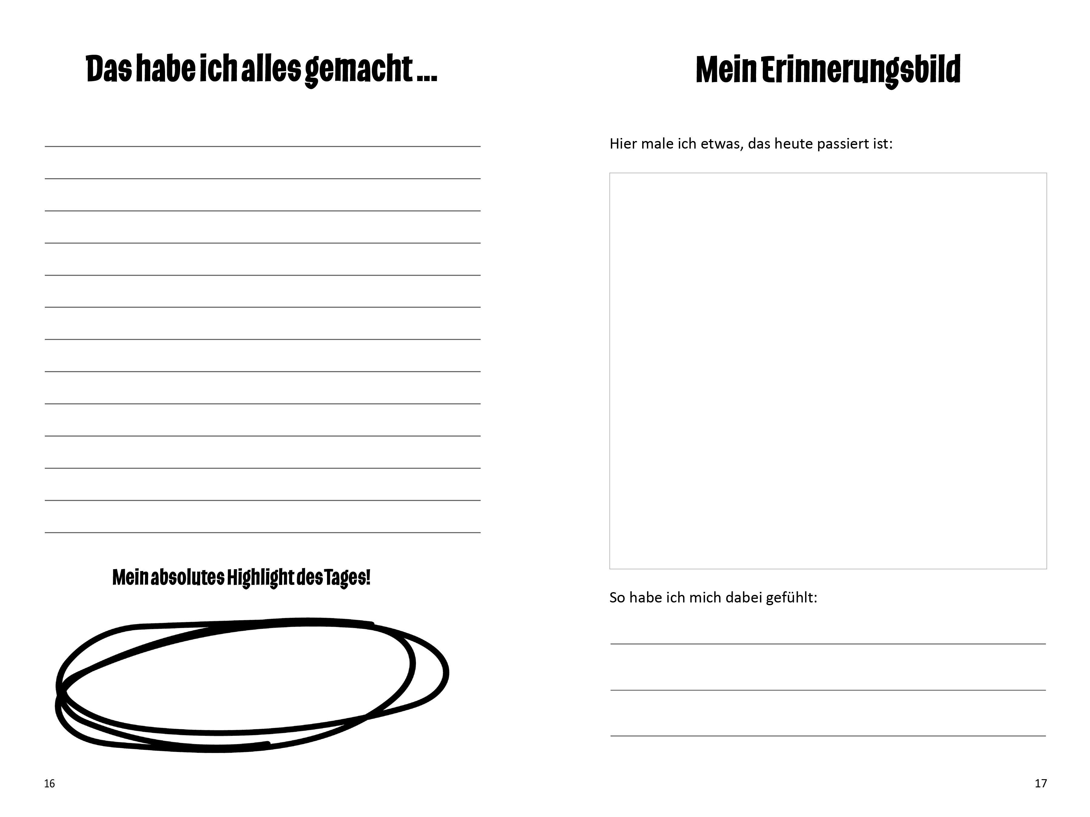 Beispielinhalt (Bild) Zwei-Häuser-Tagebuch für Trennungs- und Scheidungskinder