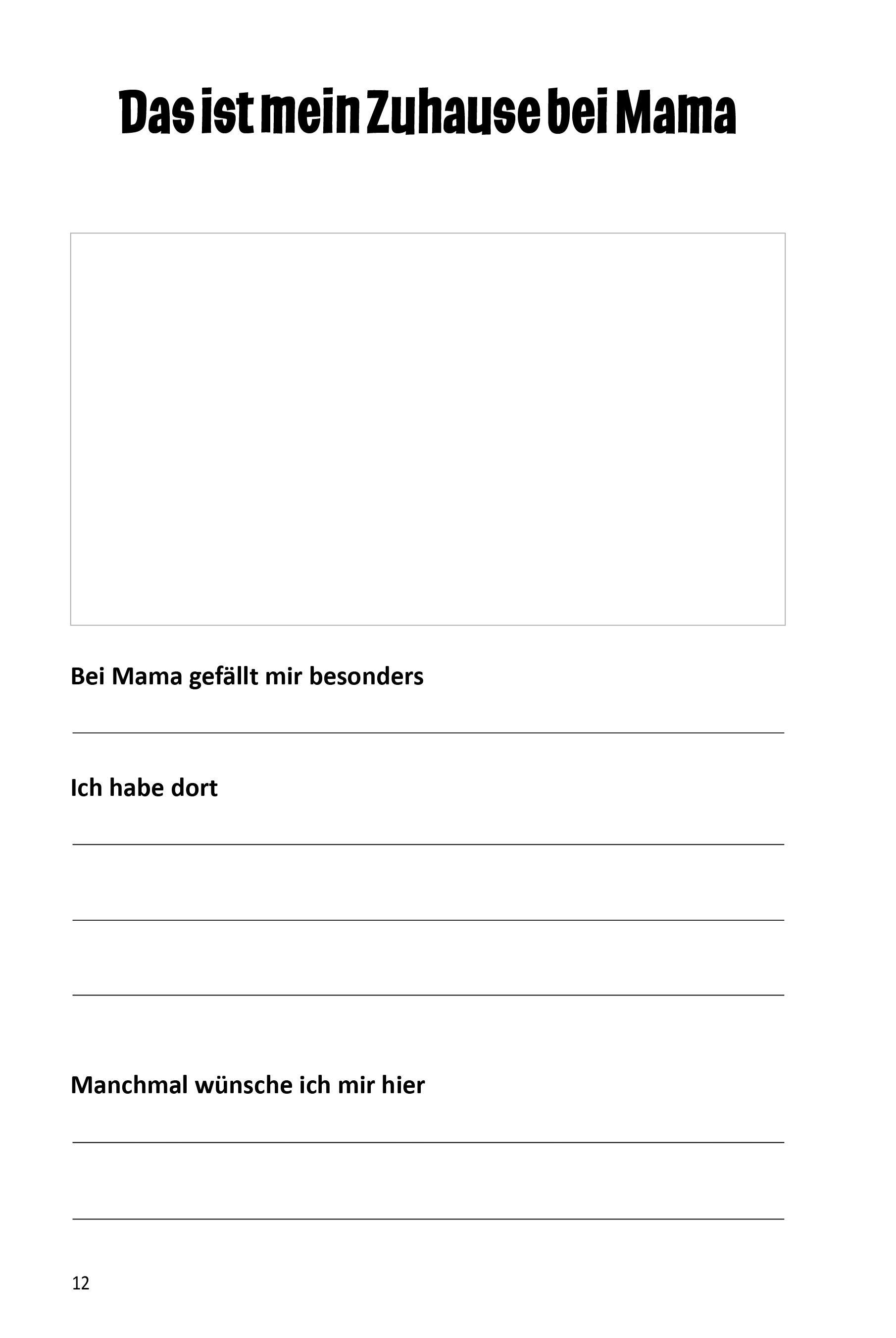 Beispielinhalt (Bild) Zwei-Häuser-Tagebuch für Trennungs- und Scheidungskinder