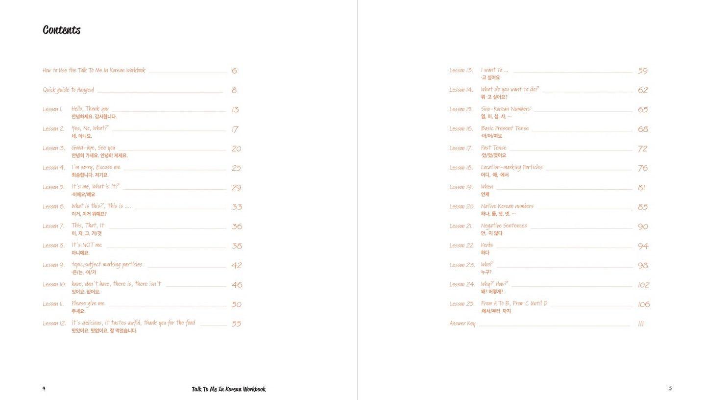 Beispielinhalt (Bild) Talk To Me In Korean Workbook - Level 1