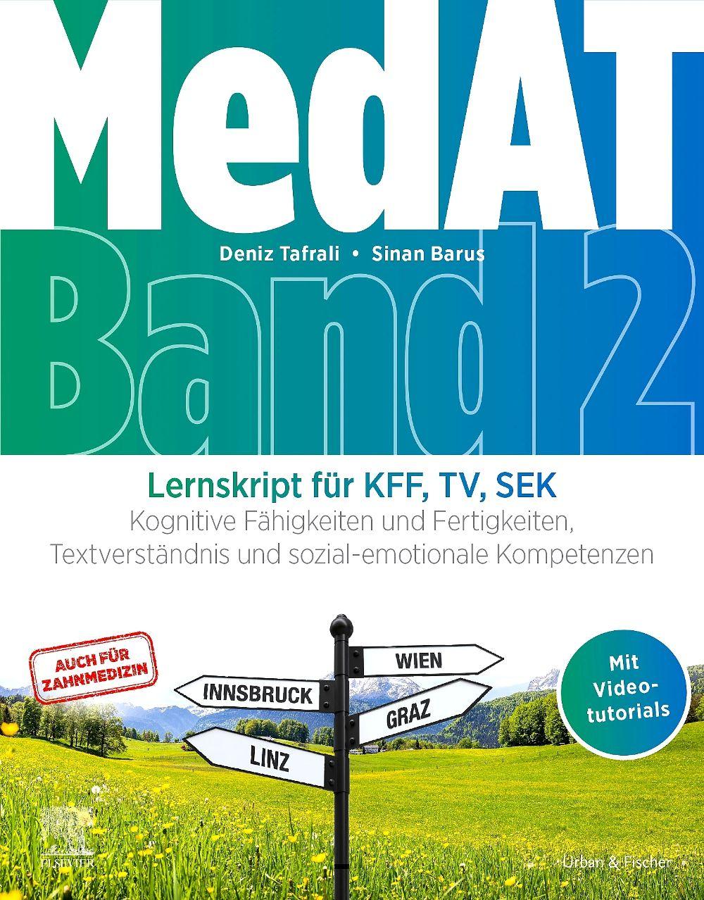 Vorderes Coverbild MedAT Lernskript für KFF, TV, SEK (Band 2)