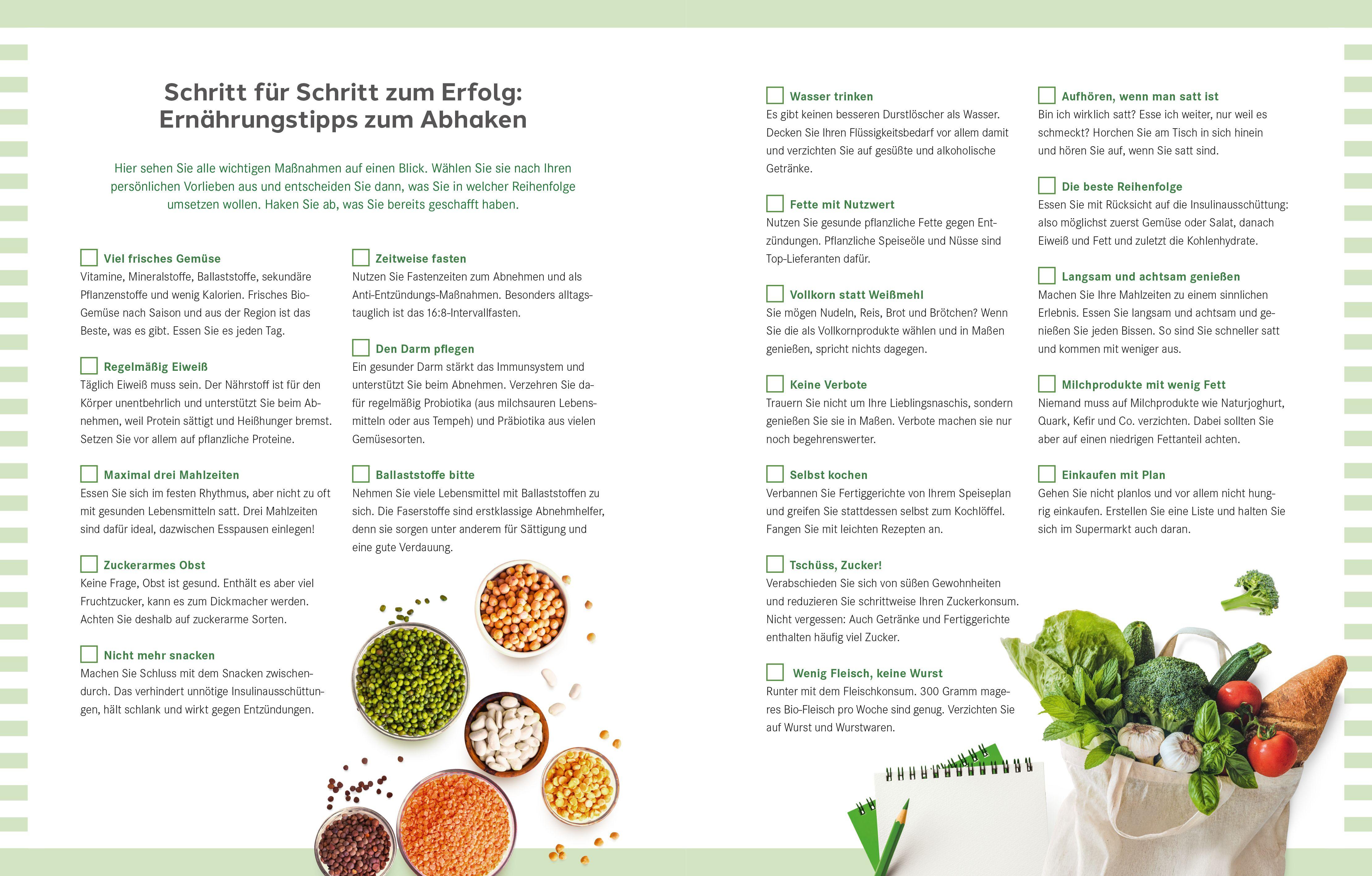 Beispielinhalt (Bild) Die Ernährungs-Docs - Gesund abnehmen mit der Anti-Entzündungs-Formel