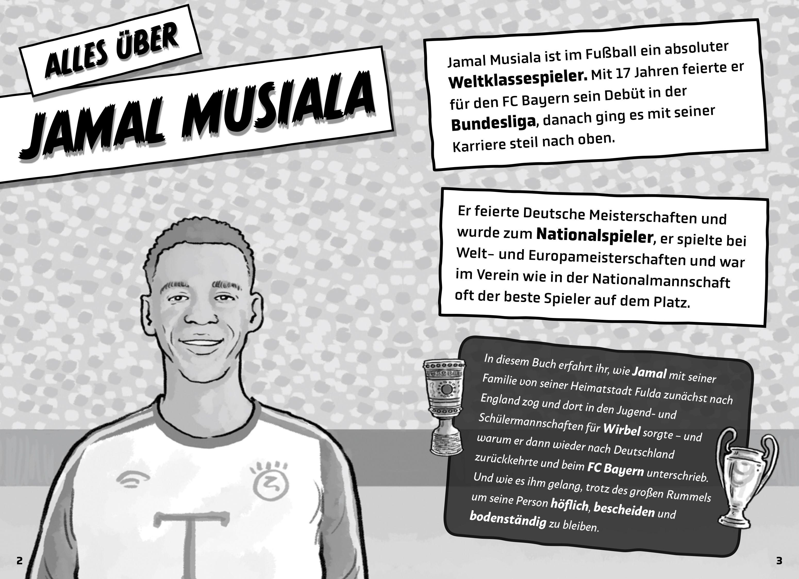 Beispielinhalt (Bild) Mein Fußballheld Jamal Musiala  - Seine Geschichte, seine Spiele, seine Rekorde