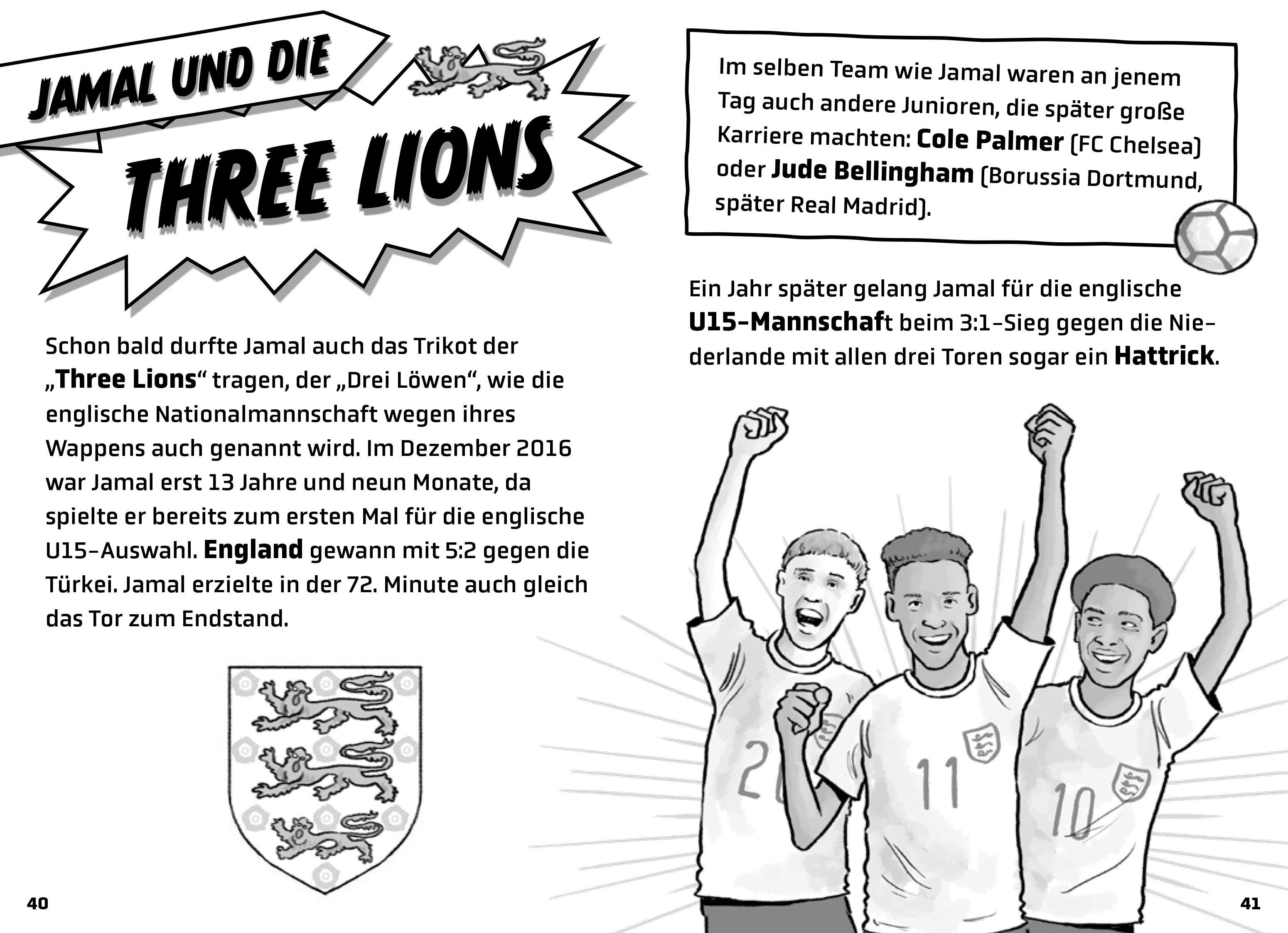 Beispielinhalt (Bild) Mein Fußballheld Jamal Musiala  - Seine Geschichte, seine Spiele, seine Rekorde