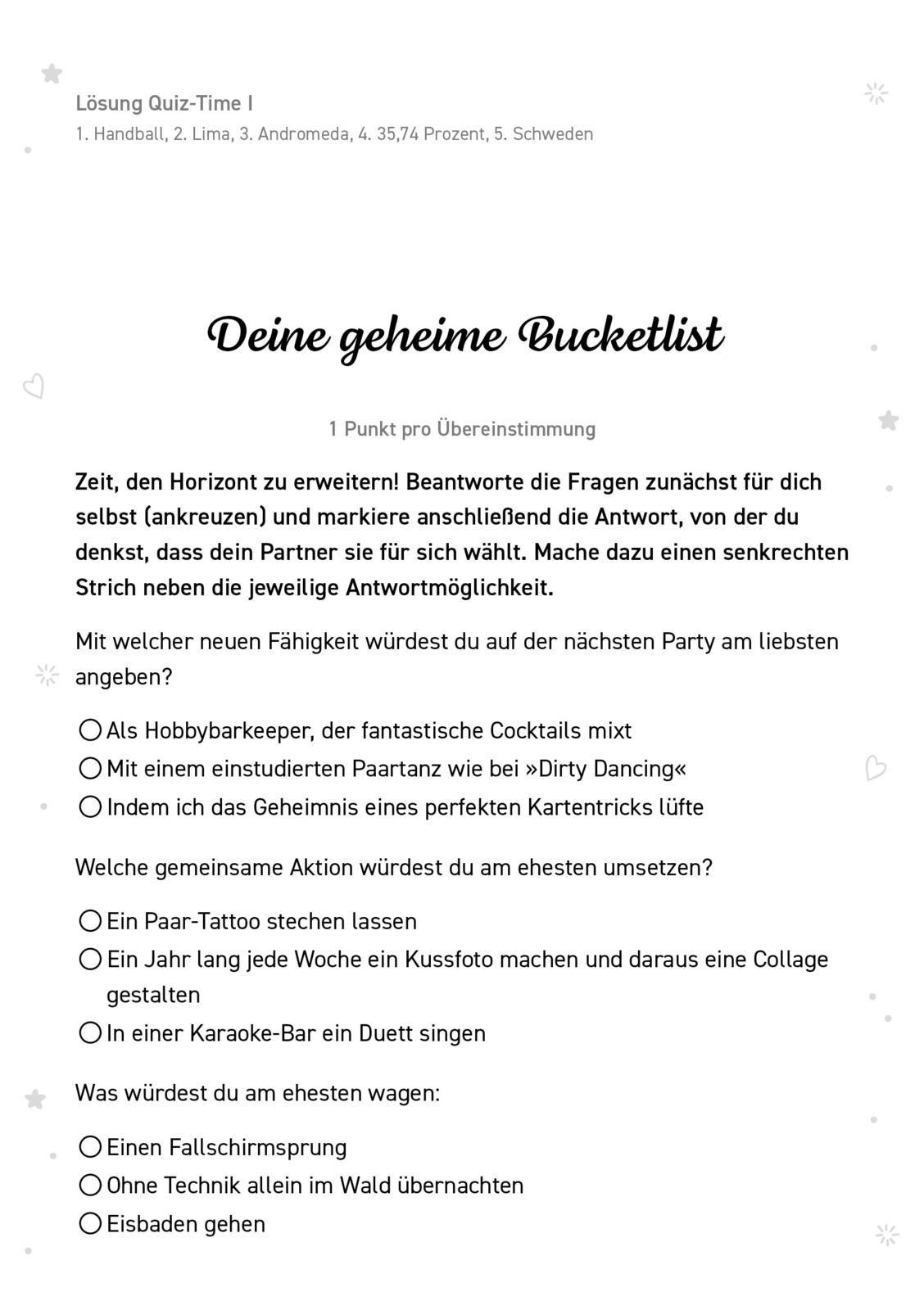 Beispielinhalt (Bild) Das ultimative Duell für Paare