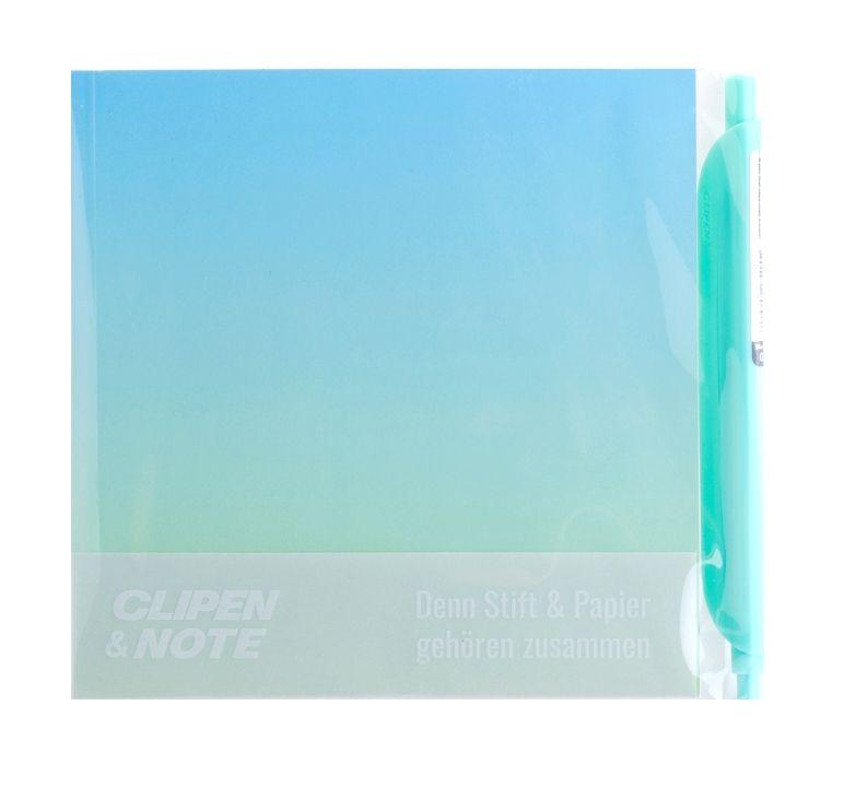 Vorderes Coverbild CLIPEN & Note Set (Mint Breeze / Pistachio Green) Gelschreiber + Notizbuch