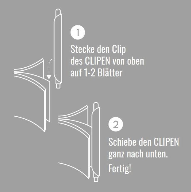 Beispielinhalt (Bild) CLIPEN (Salmon Pink) Gelschreiber mit Clip