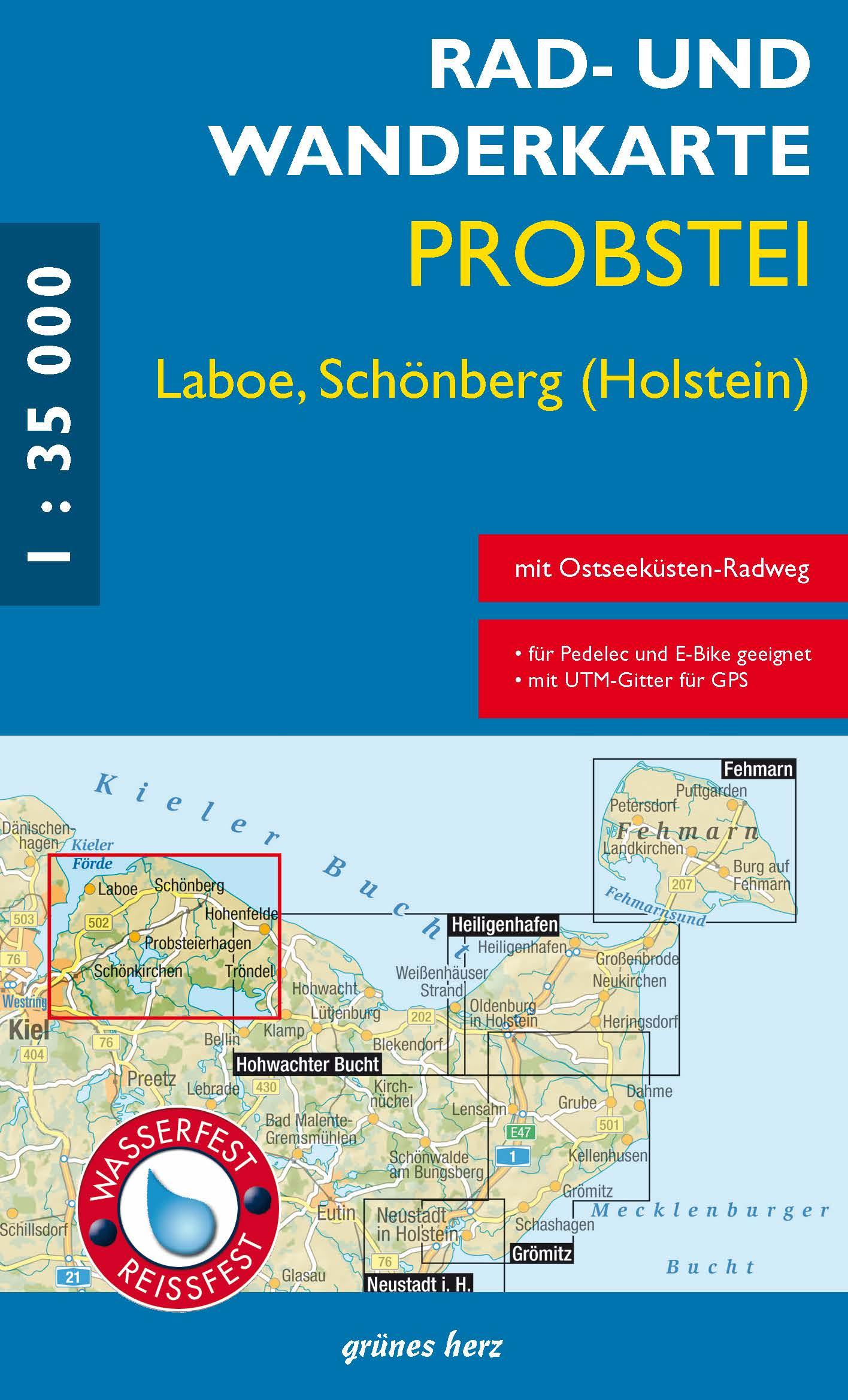 Vorderes Coverbild Rad- und Wanderkarte Probstei, Laboe, Schönberg (Holstein)