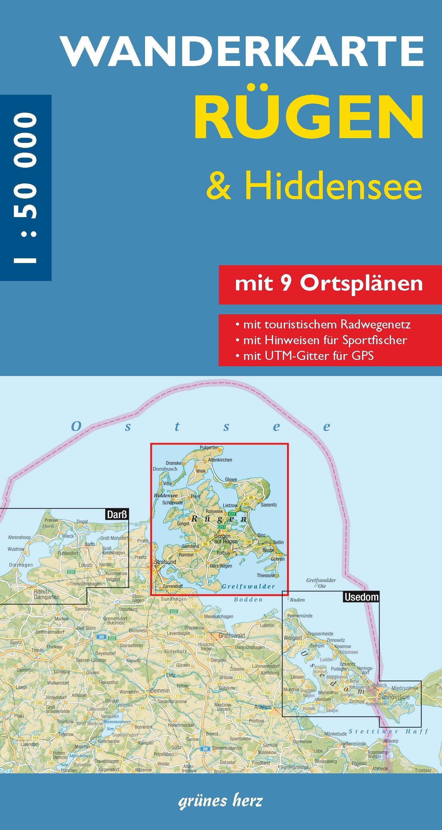 Vorderes Coverbild Wanderkarte Rügen & Hiddensee