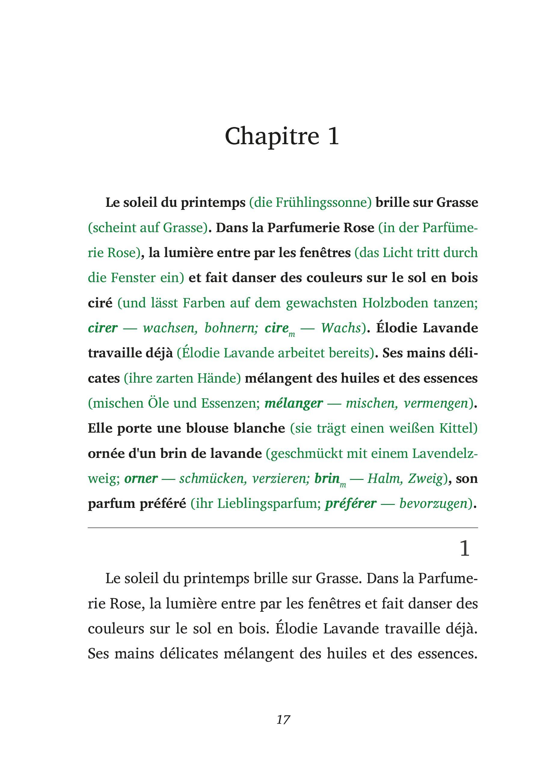 Beispielinhalt (Bild) Le parfum de la mémoire perdue - Französische Krimi-Lektüre A1-A2 (+ Audio-CD)