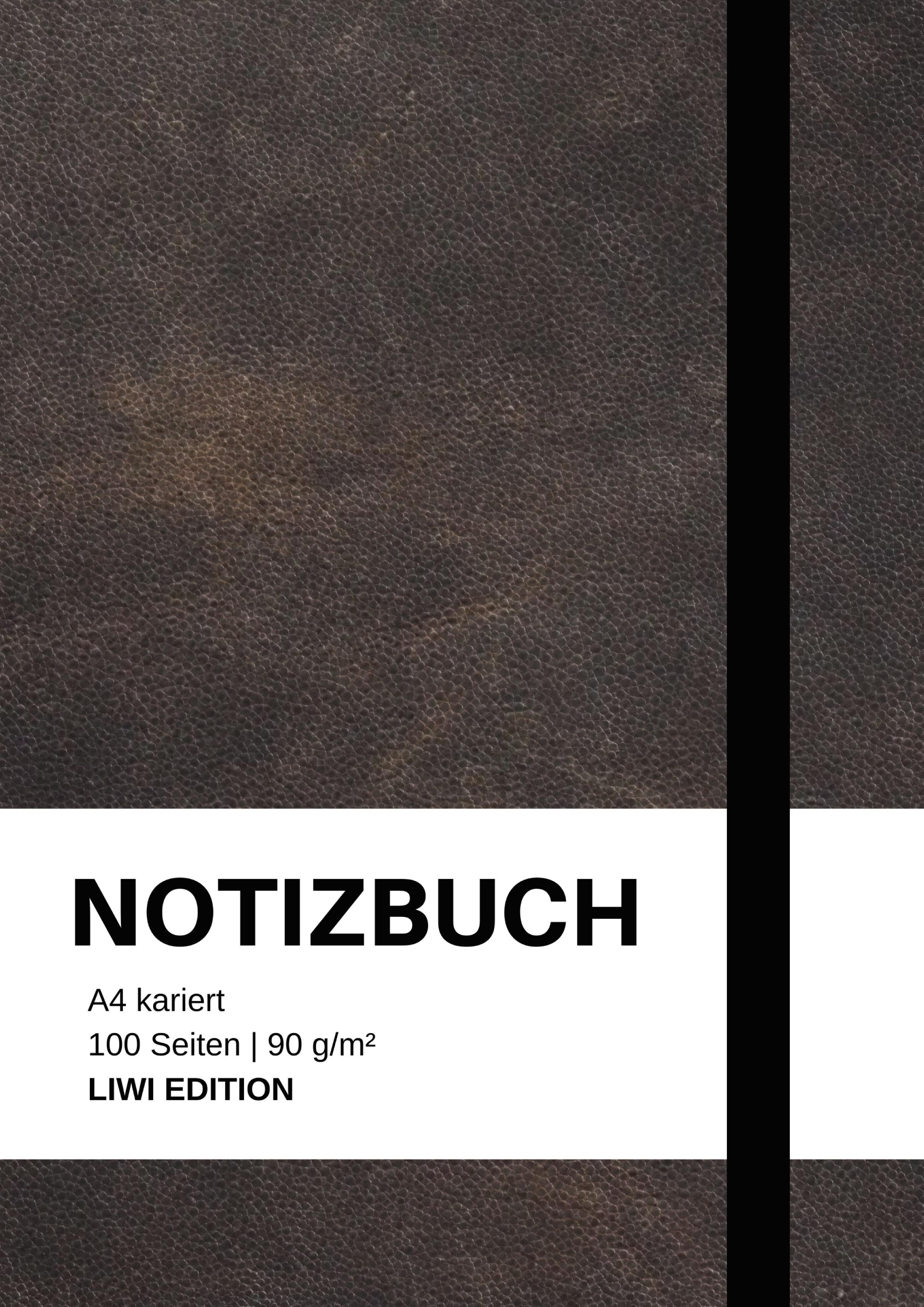 Vorderes Coverbild Notizbuch A4 kariert - 100 Seiten Soft Cover schwarz - FSC Papier