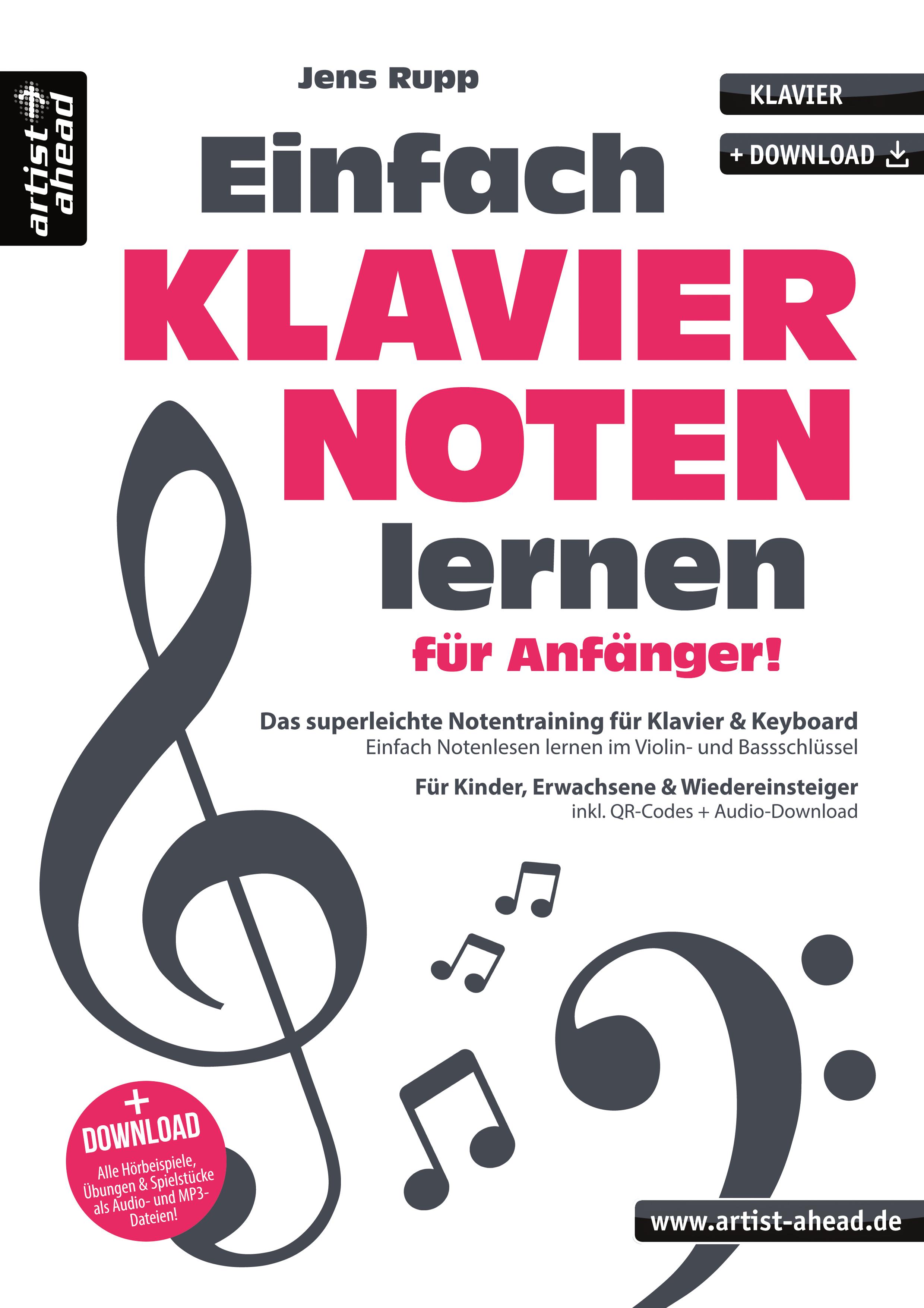 Vorderes Coverbild Einfach Klaviernoten lernen für Anfänger!